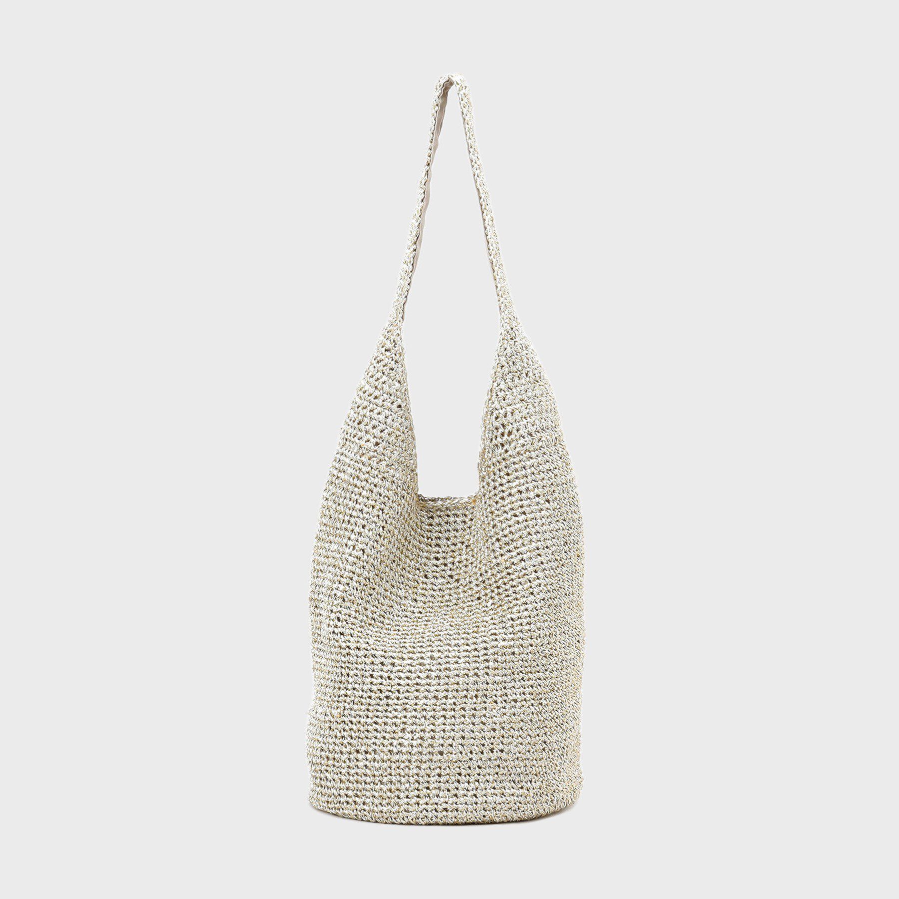 INDIVI「【大人カジュアル】メタリックかぎ編みボトルバッグ」|トートバッグ|