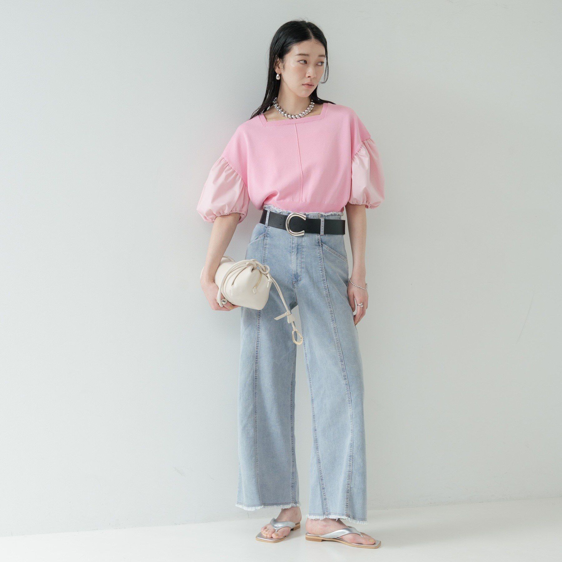 GALLEST「ドッキングパフスリーブニット」|ニット・セーター|