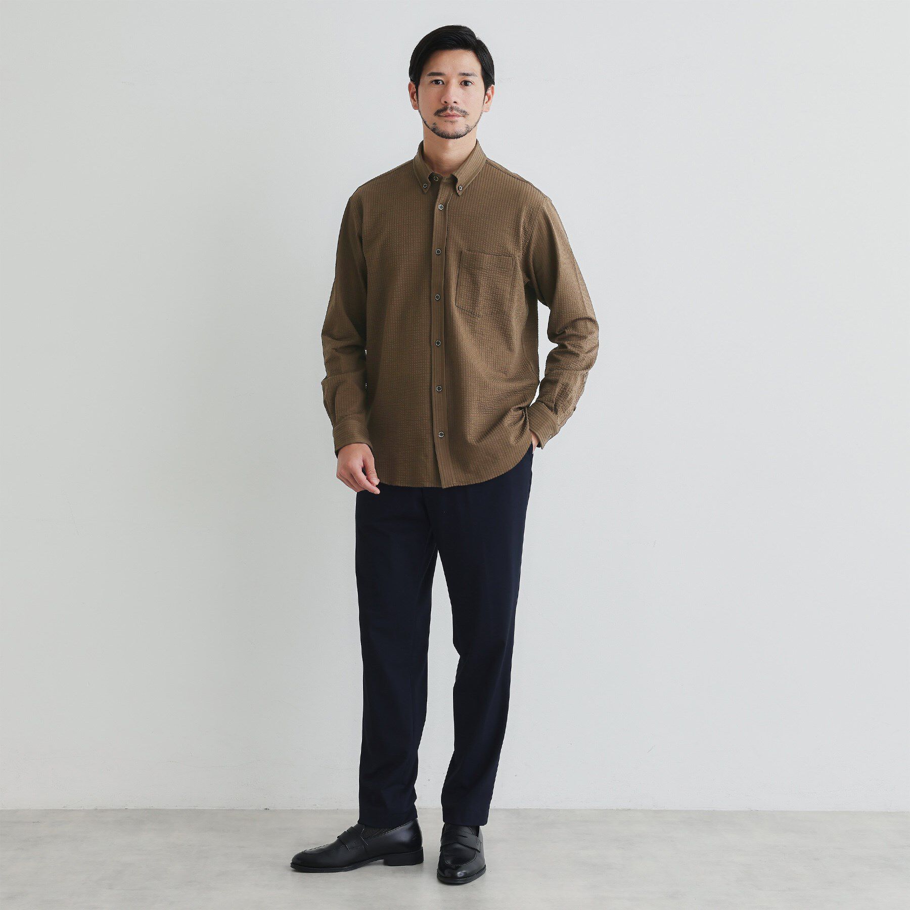 TAKEO KIKUCHI「【抗菌防臭/シーズンレス】シアサッカー ジャージシャツ」|シャツ・ブラウス|