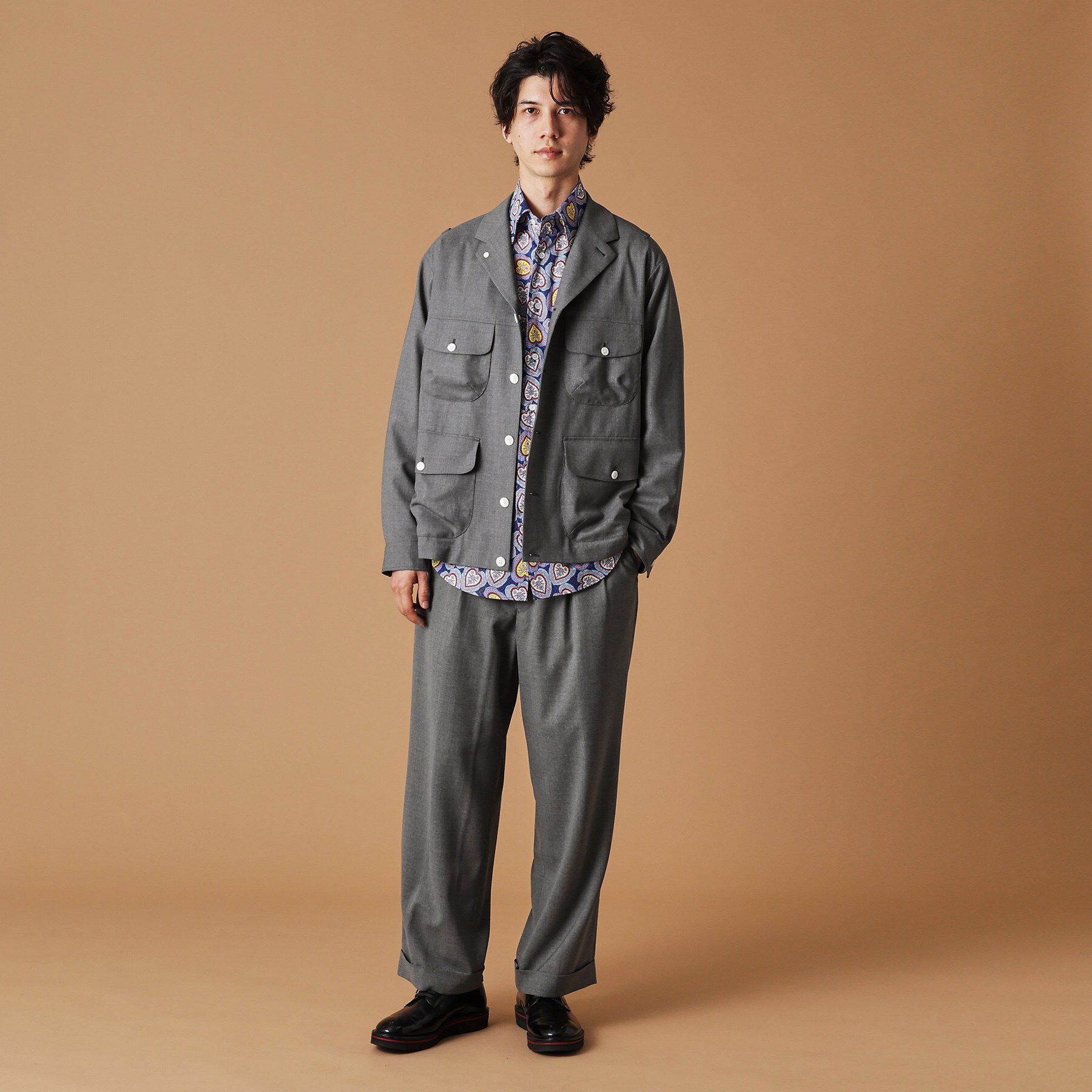 40CARATS&525「トニック グレーカバーオール」|ブルゾン・スタジャン|