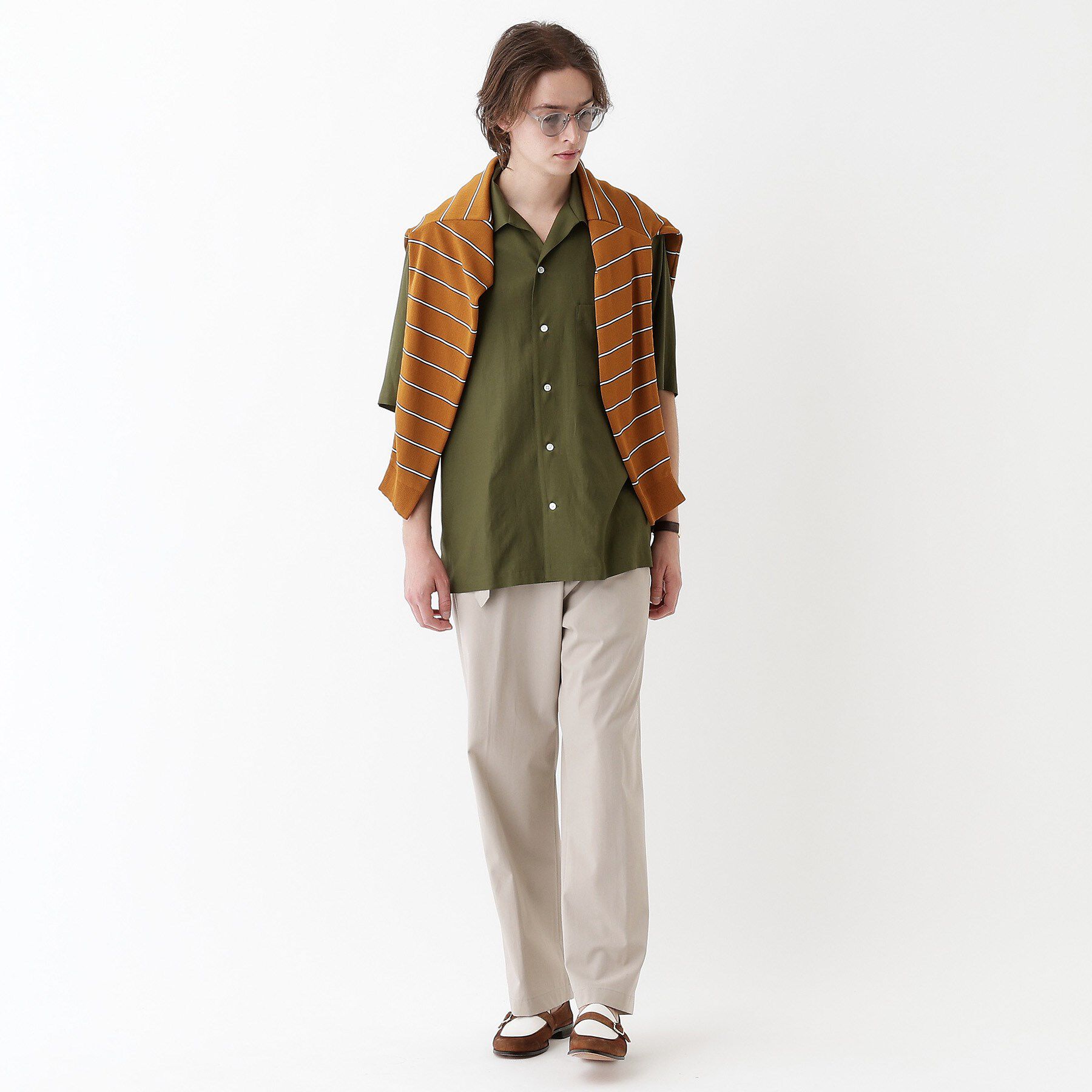 TAKEO KIKUCHI「【THE FLAGSHIP】変形オープンカラー 半袖シャツ」|シャツ・ブラウス|