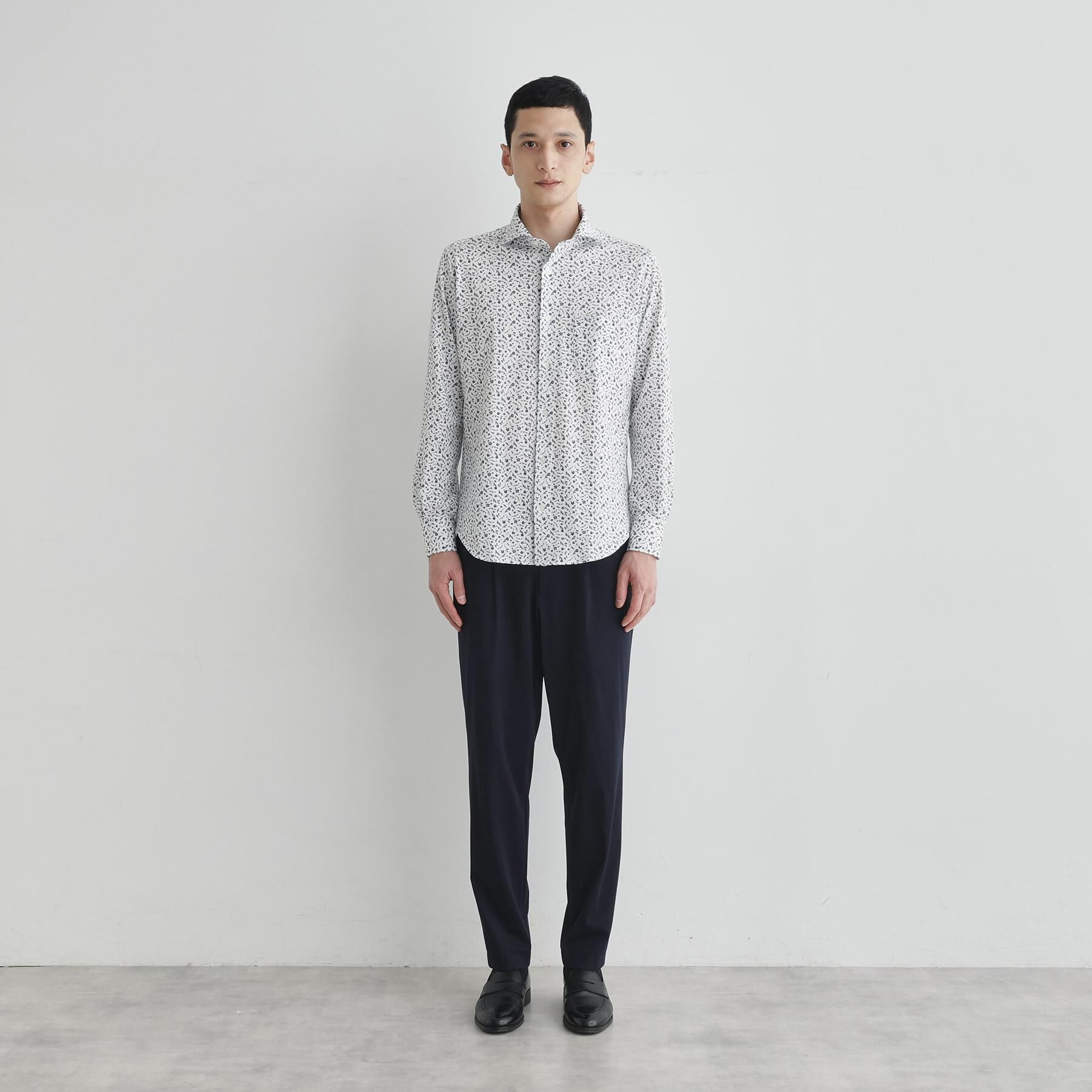 TAKEO KIKUCHI「クールマックス 鹿の子 フラワープリントシャツ」|シャツ・ブラウス|