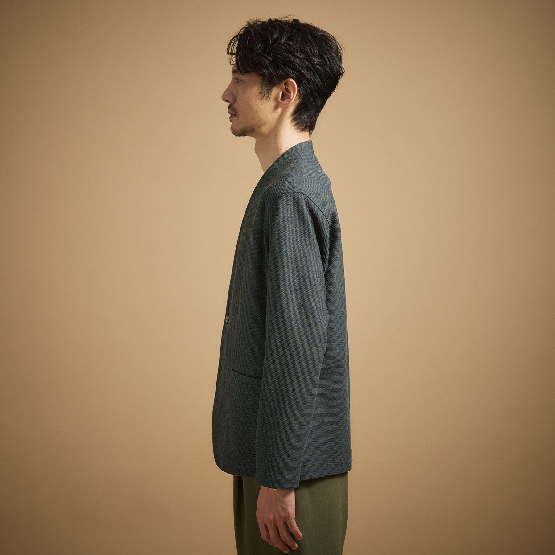 TAKEO KIKUCHI「【抗菌防臭】バーズアイメッシュノーカラージャケット」|カーディガン|