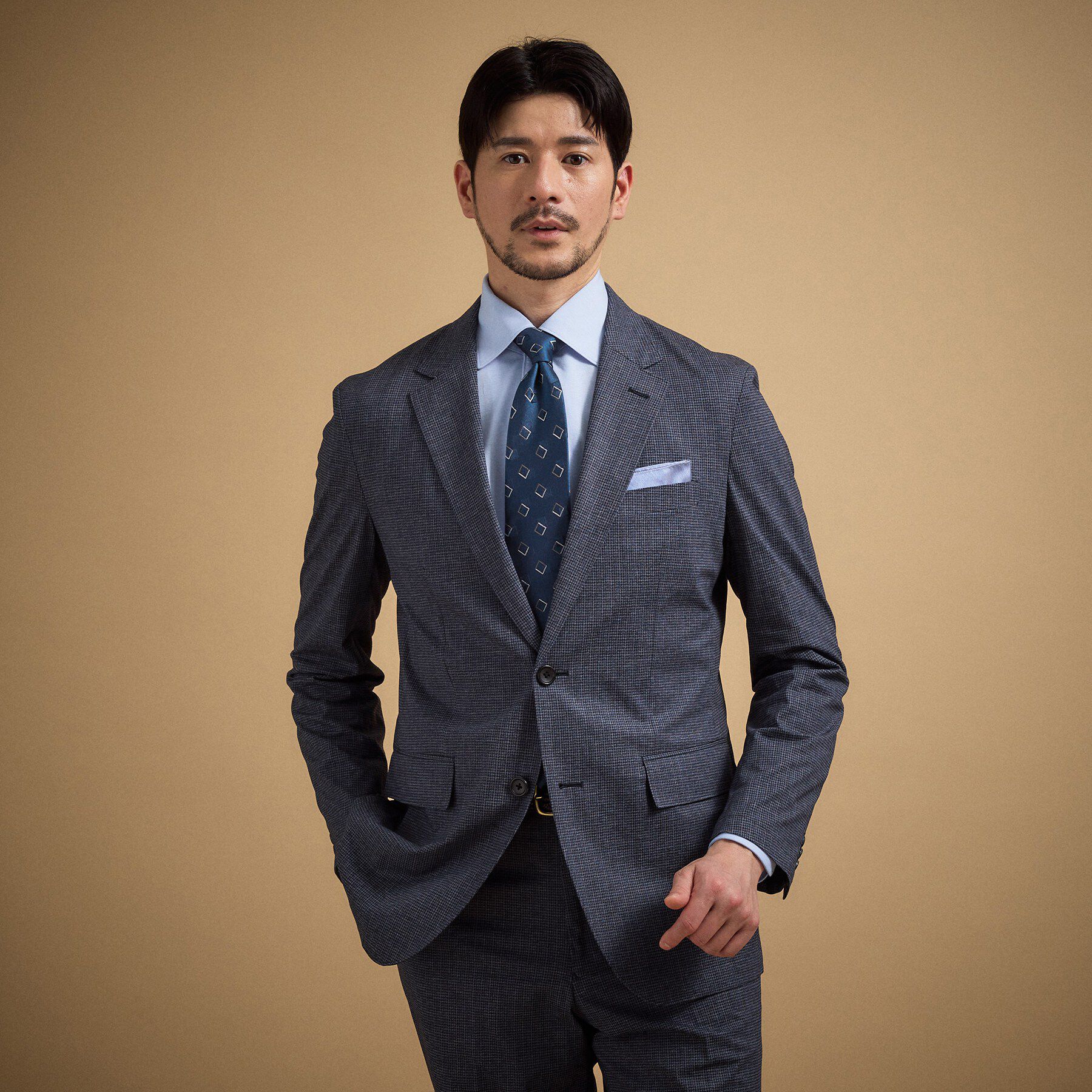 TAKEO KIKUCHI「ドットジャージ 千鳥プリント ジャケット」|テーラードジャケット|