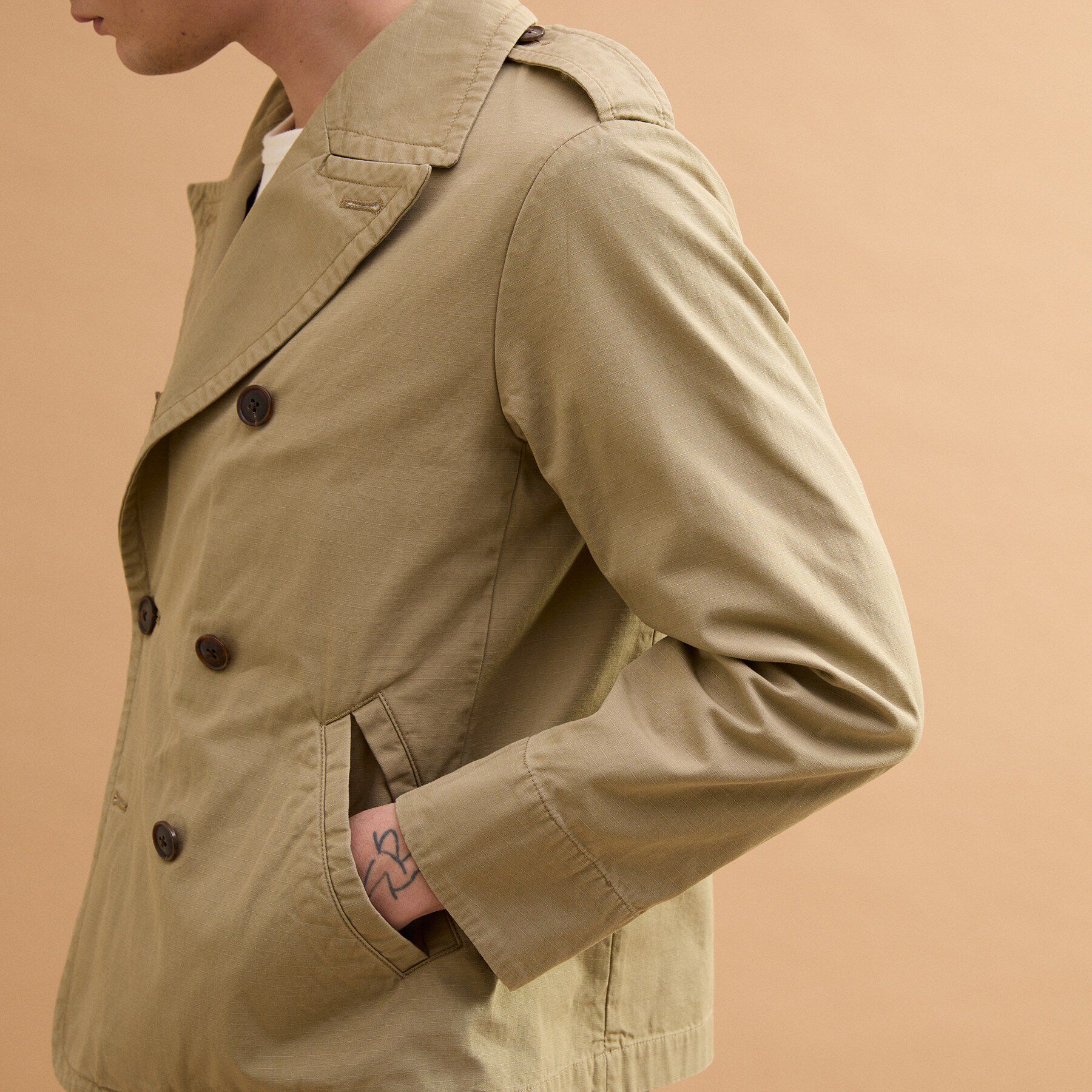 40CARATS&525「ミリタリークロスPコート」|ブルゾン・スタジャン|