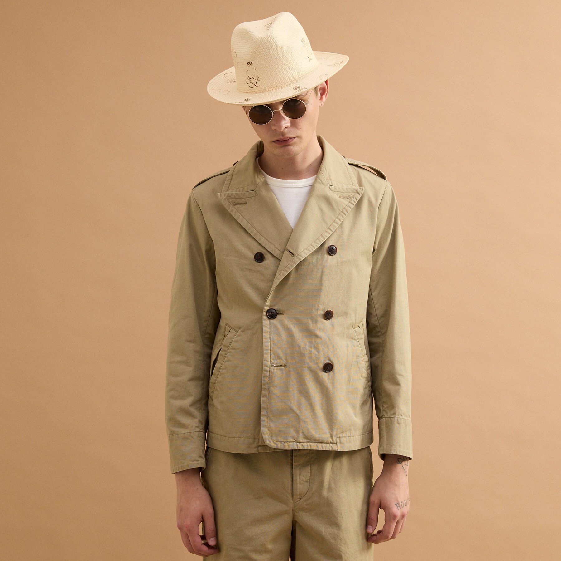 40CARATS&525「ミリタリークロスPコート」|ブルゾン・スタジャン|