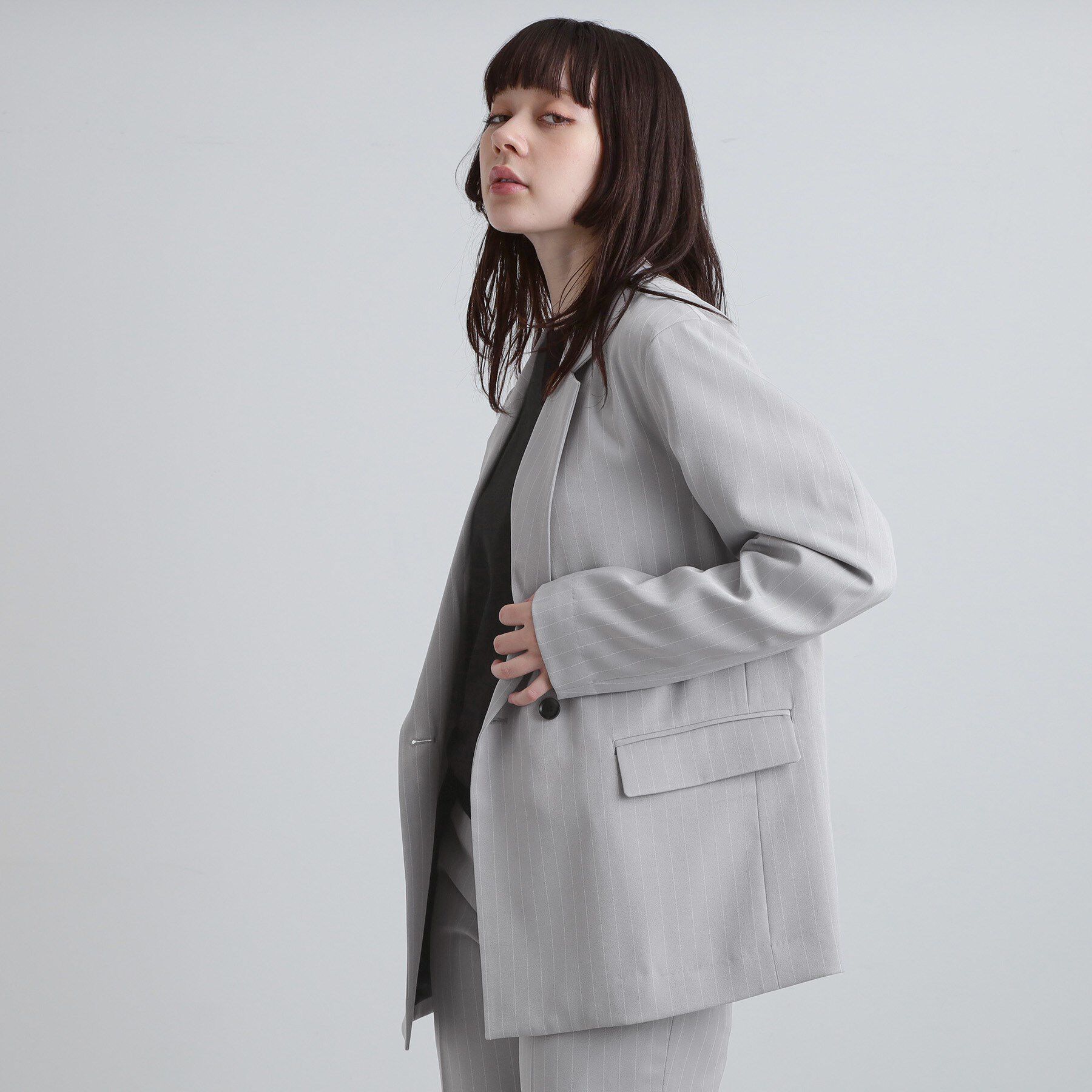 tk.TAKEO KIKUCHI「【セットアップ対応】ピンストライプルーズジャケット」|テーラードジャケット|