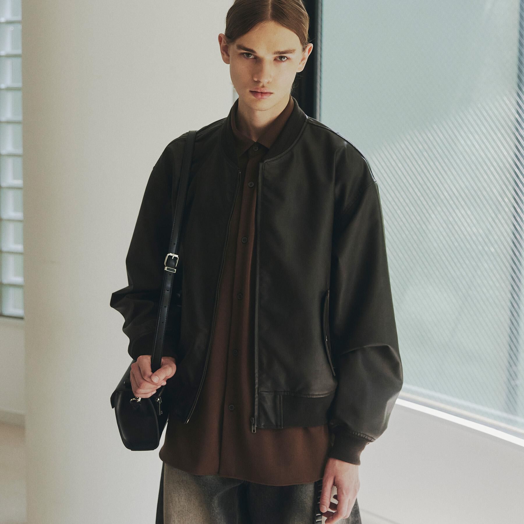 tk.TAKEO KIKUCHI「シンセティックレザー MA－1」|ブルゾン・スタジャン|