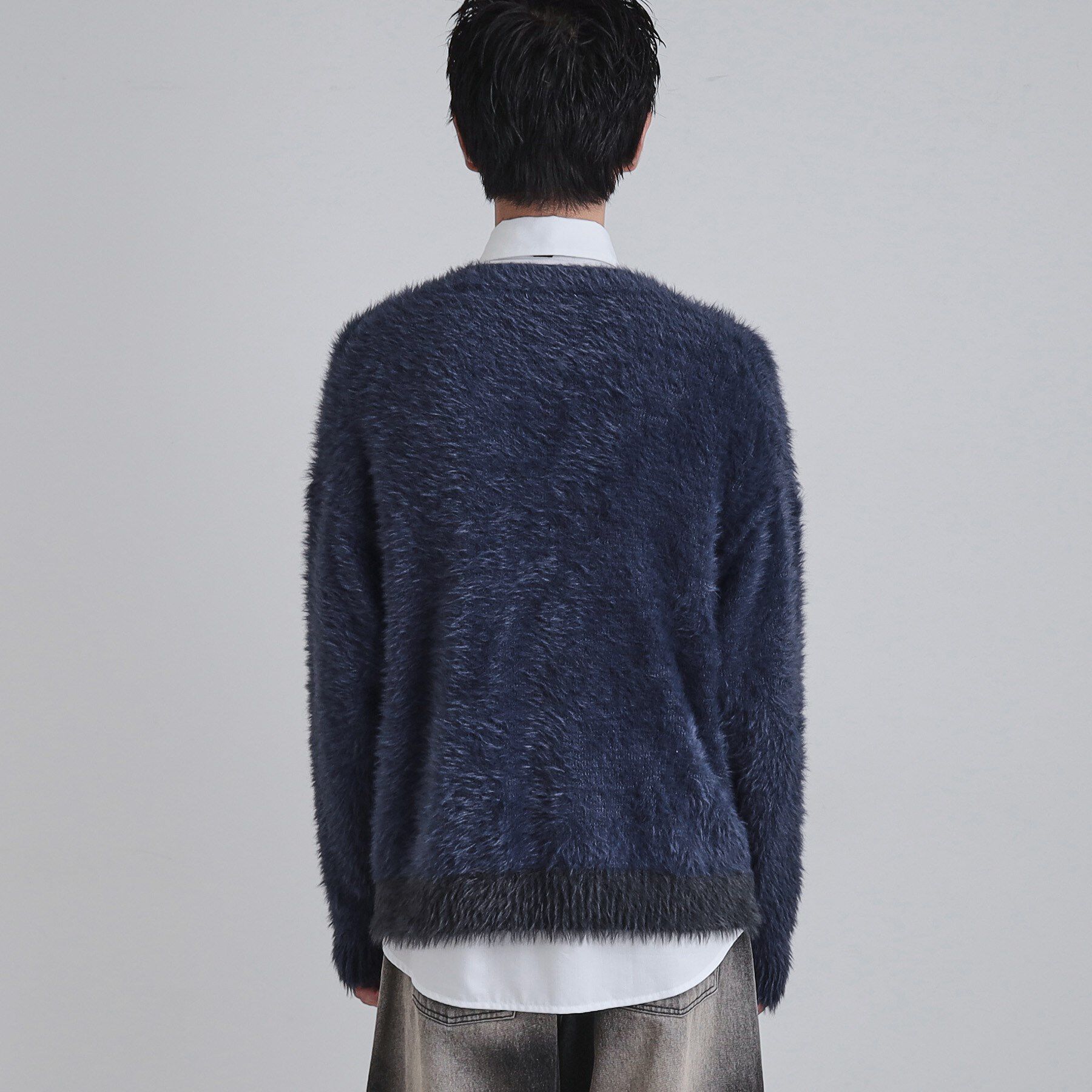 tk.TAKEO KIKUCHI「バイカラーフェザーニットカーディガン」|カーディガン|