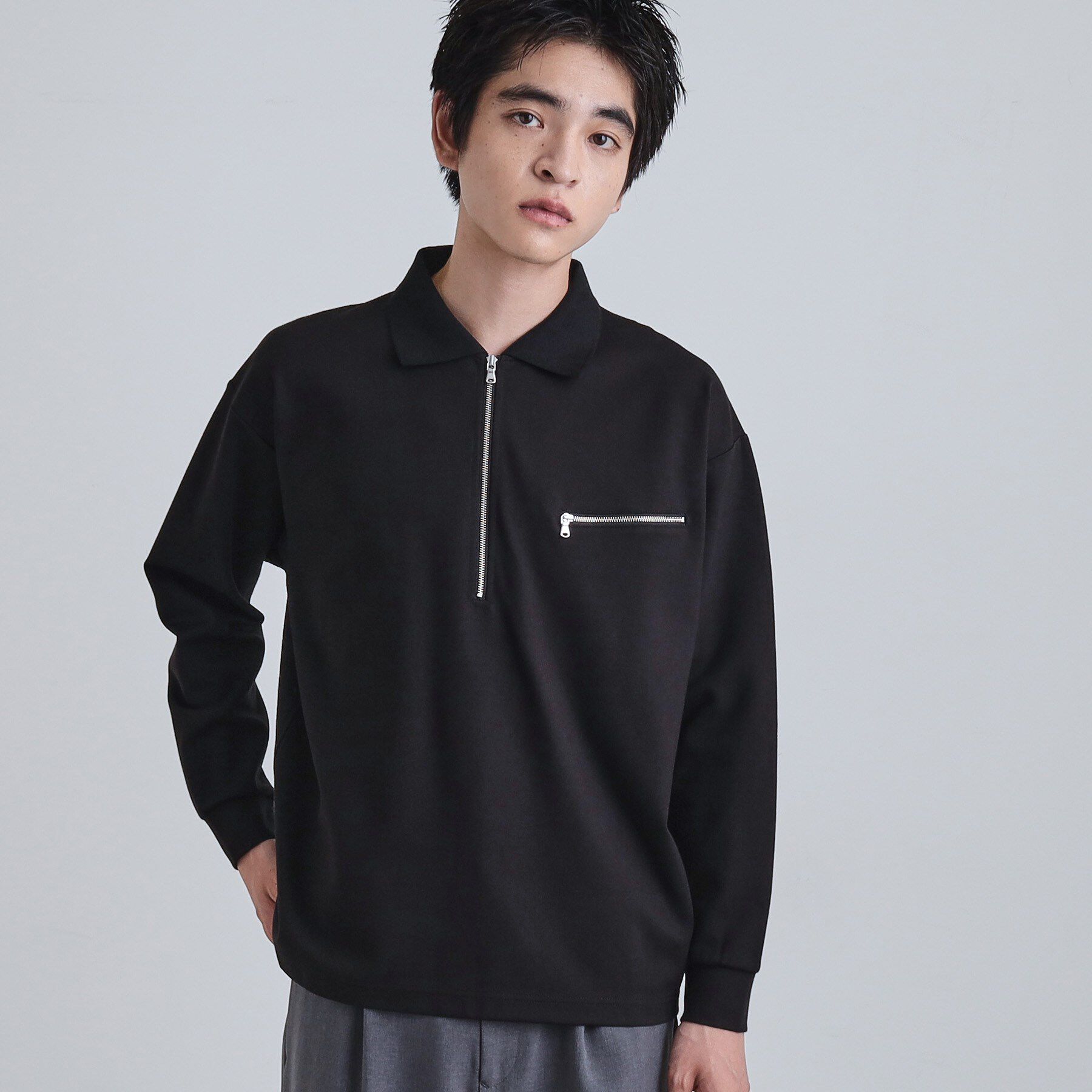 tk.TAKEO KIKUCHI「ポロ衿ハーフジップ」|ポロシャツ|