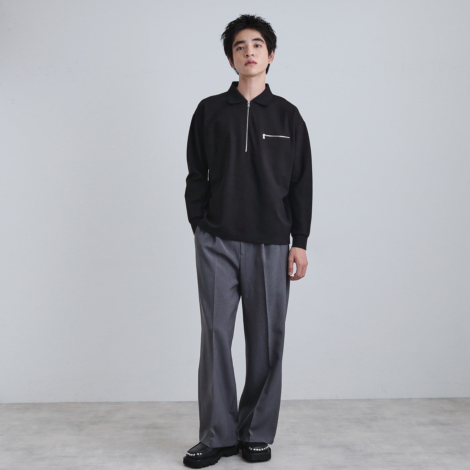 tk.TAKEO KIKUCHI「ポロ衿ハーフジップ」|ポロシャツ|