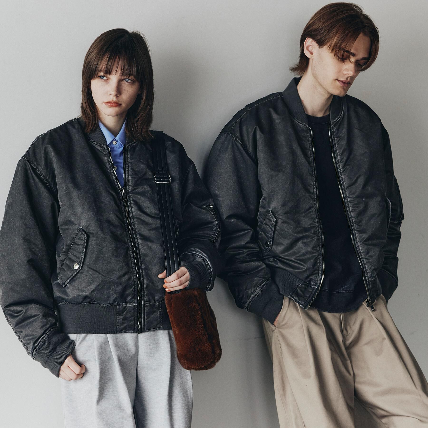 tk.TAKEO KIKUCHI「ヴィンテージライクMA‐1」|ブルゾン・スタジャン|ブラック(019)