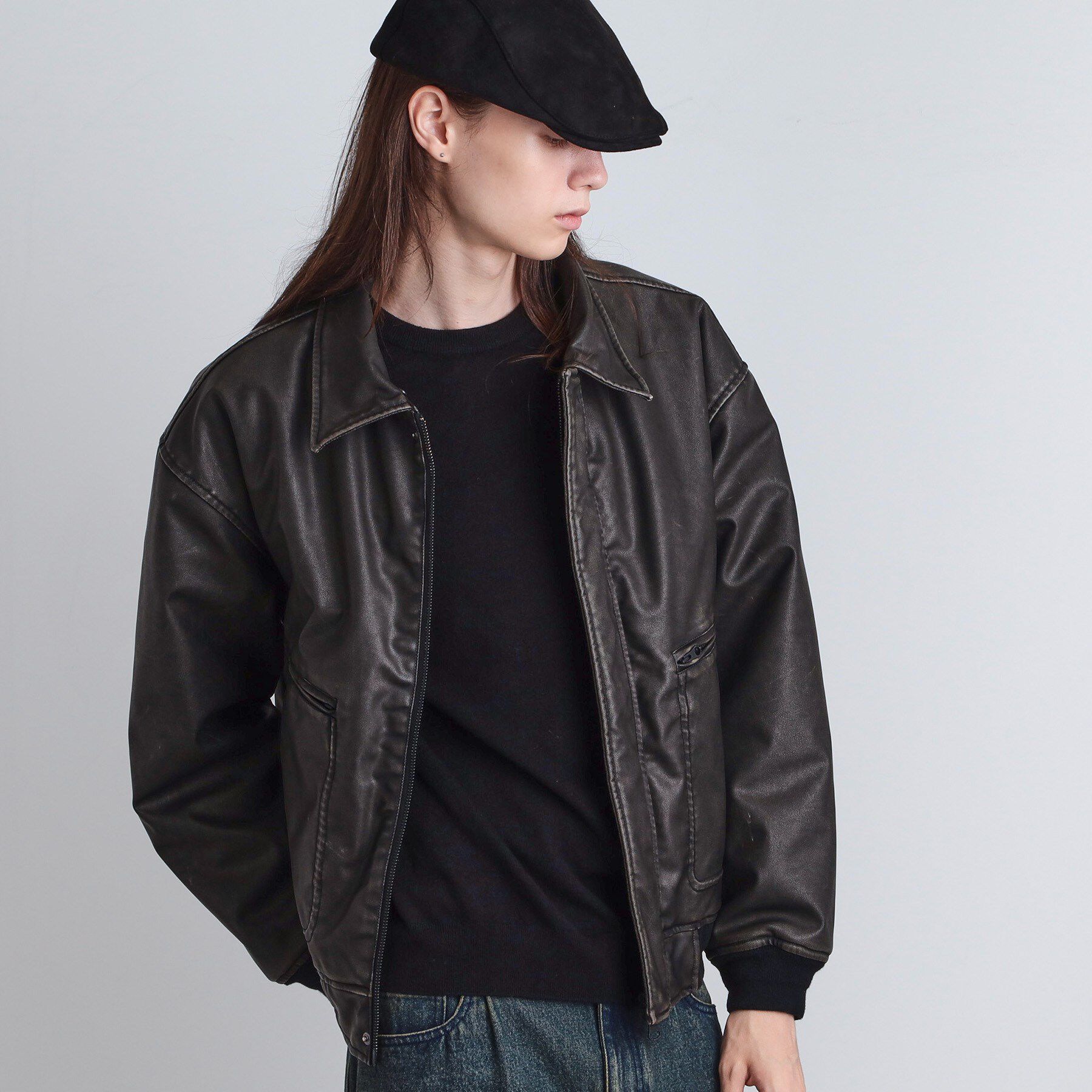 tk.TAKEO KIKUCHI「ヴィンテージライク衿フェイクファーブルゾン」|ブルゾン・スタジャン|