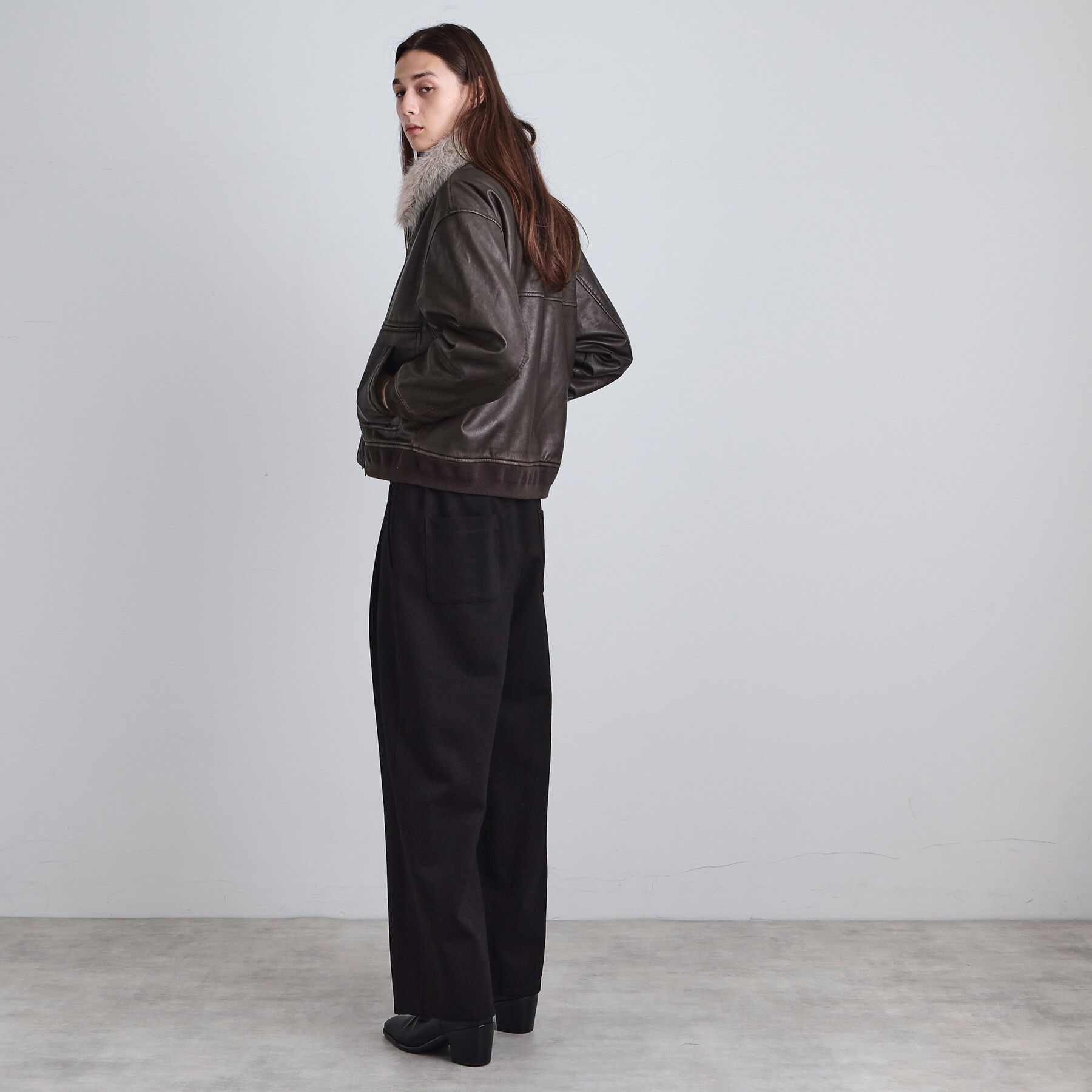 tk.TAKEO KIKUCHI「ヴィンテージライク衿フェイクファーブルゾン」|ブルゾン・スタジャン|