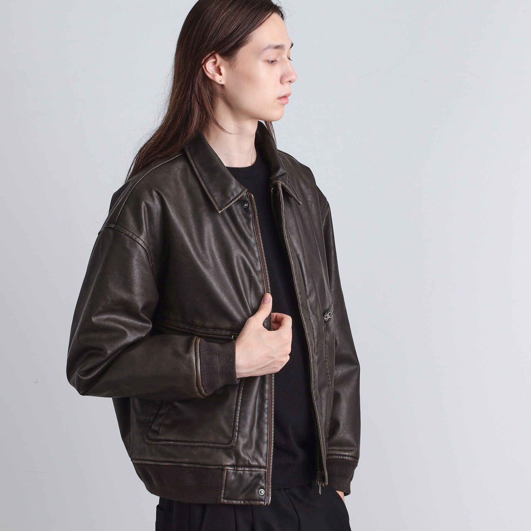 tk.TAKEO KIKUCHI「ヴィンテージライク衿フェイクファーブルゾン」|ブルゾン・スタジャン|