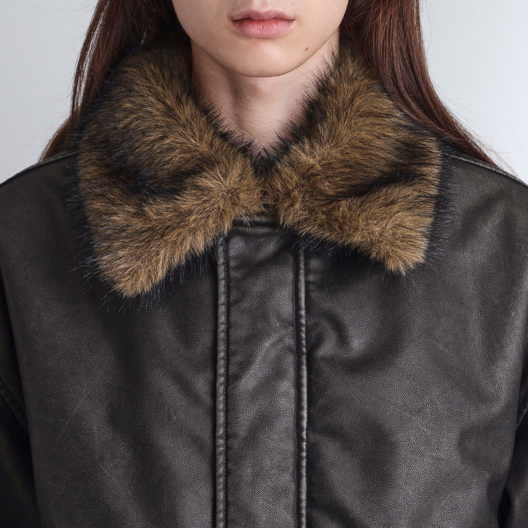 tk.TAKEO KIKUCHI「ヴィンテージライク衿フェイクファーブルゾン」|ブルゾン・スタジャン|