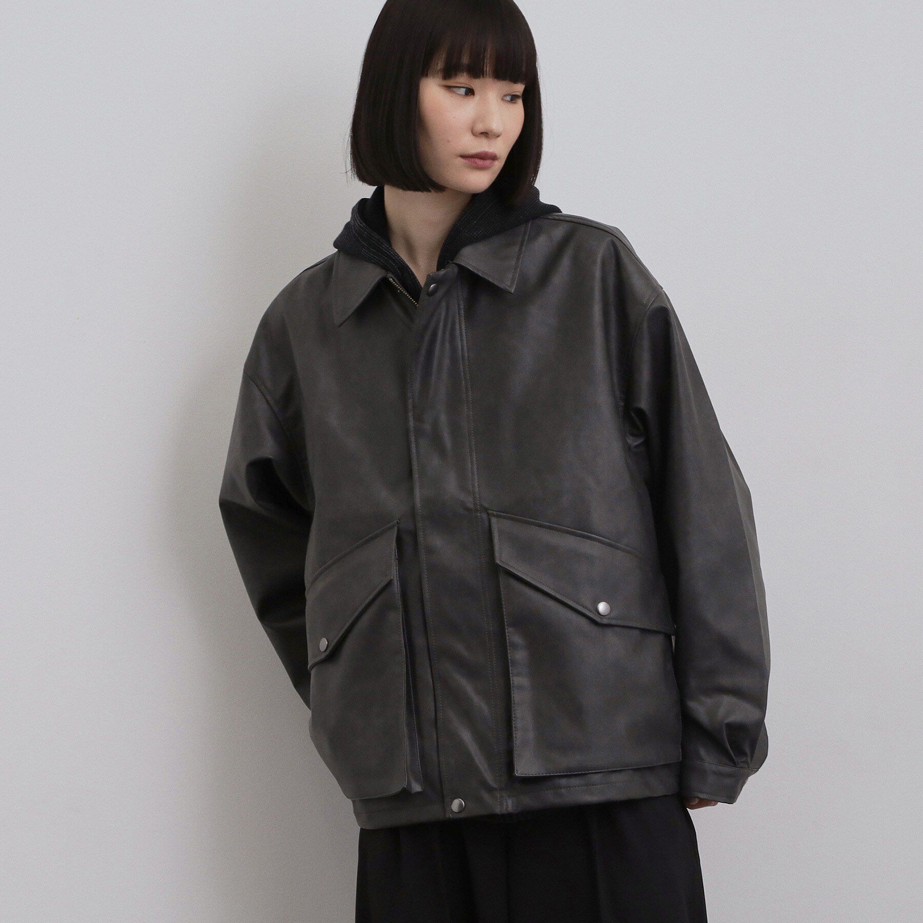tk.TAKEO KIKUCHI「シンセティックレザーフライトジャケット」|ブルゾン・スタジャン|