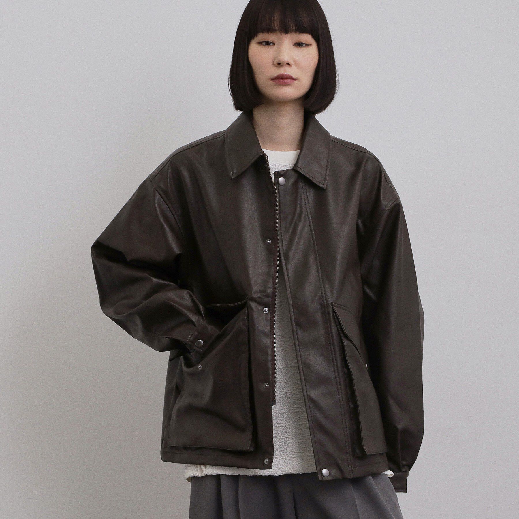 tk.TAKEO KIKUCHI「シンセティックレザーフライトジャケット」|ブルゾン・スタジャン|