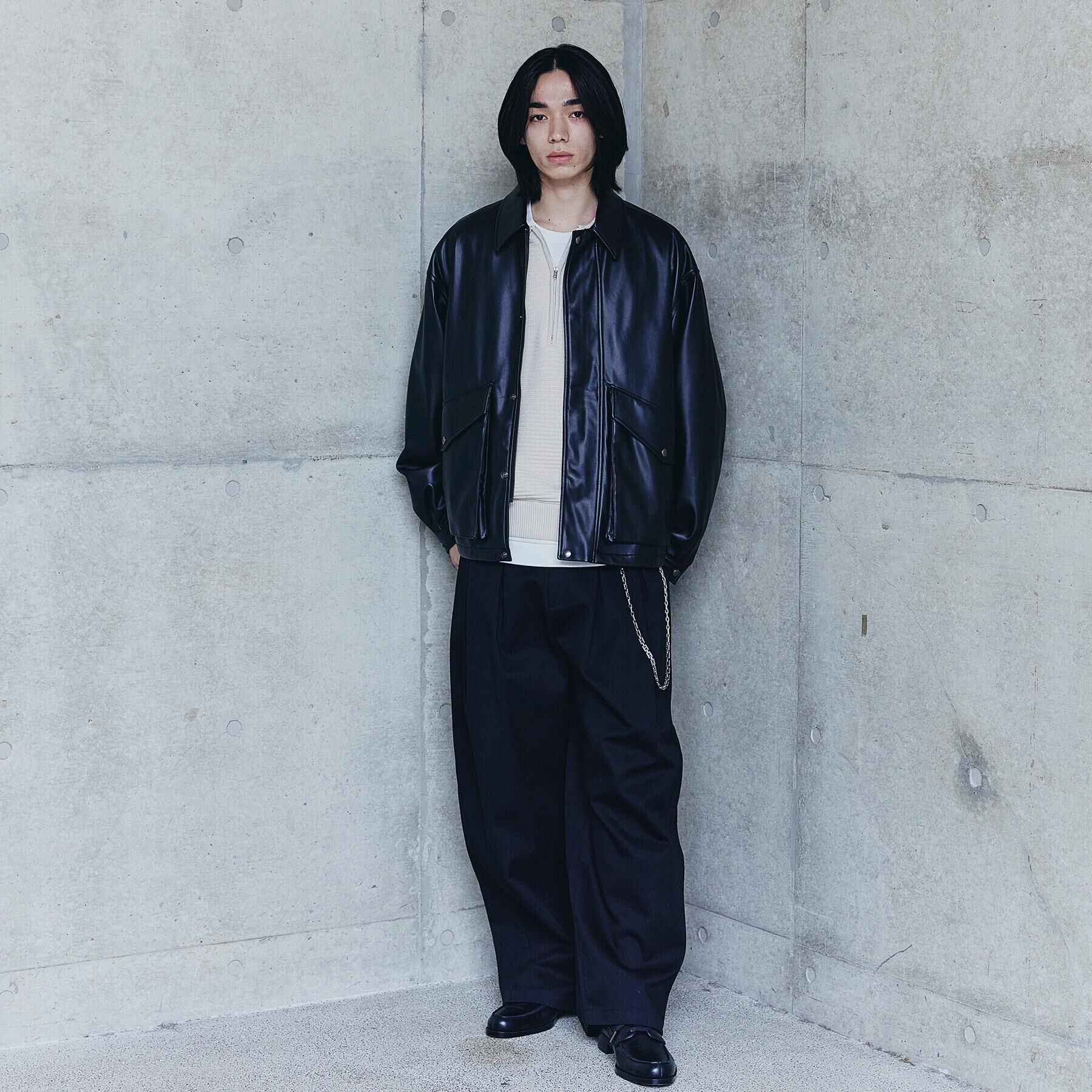 tk.TAKEO KIKUCHI「シンセティックレザーフライトジャケット」|ブルゾン・スタジャン|