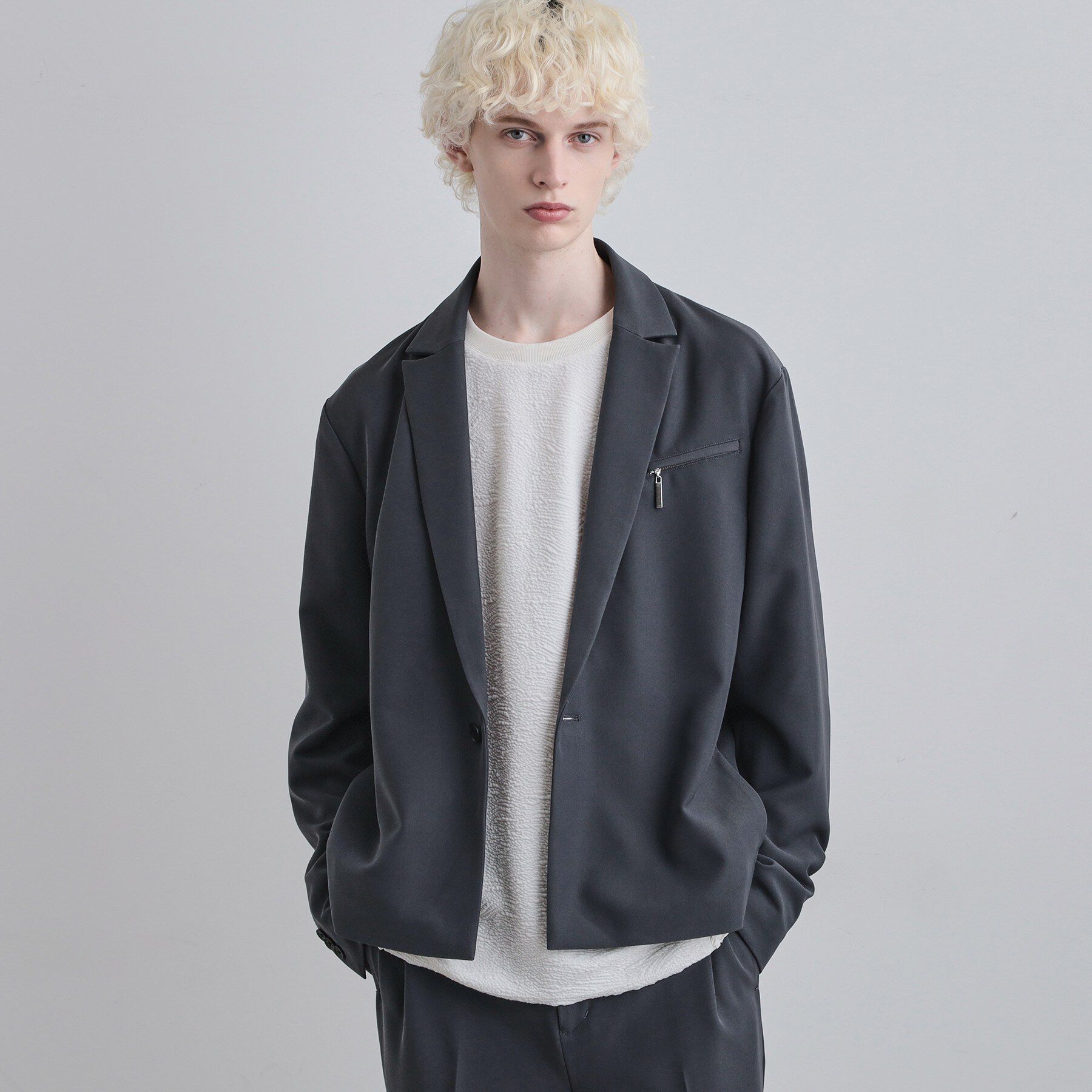 tk.TAKEO KIKUCHI「【セットアップ対応】クロップドジャケット」|テーラードジャケット|グレー(012)