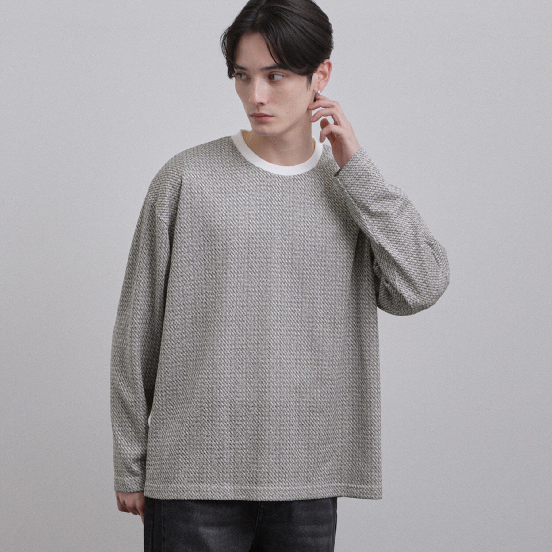 tk.TAKEO KIKUCHI「スプリングツイードライクプリントカットソー」|Tシャツ・カットソー|