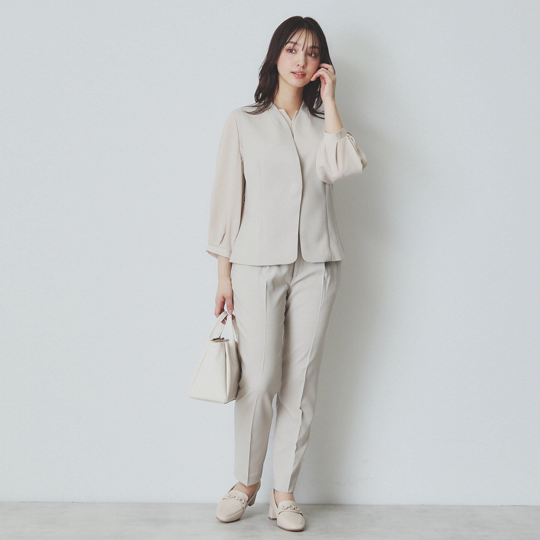 index「ドライタッチストレッチノーカラージレ/セットアップ対応【洗濯機洗い可/イージーアイロン】」|ベスト・ジレ|