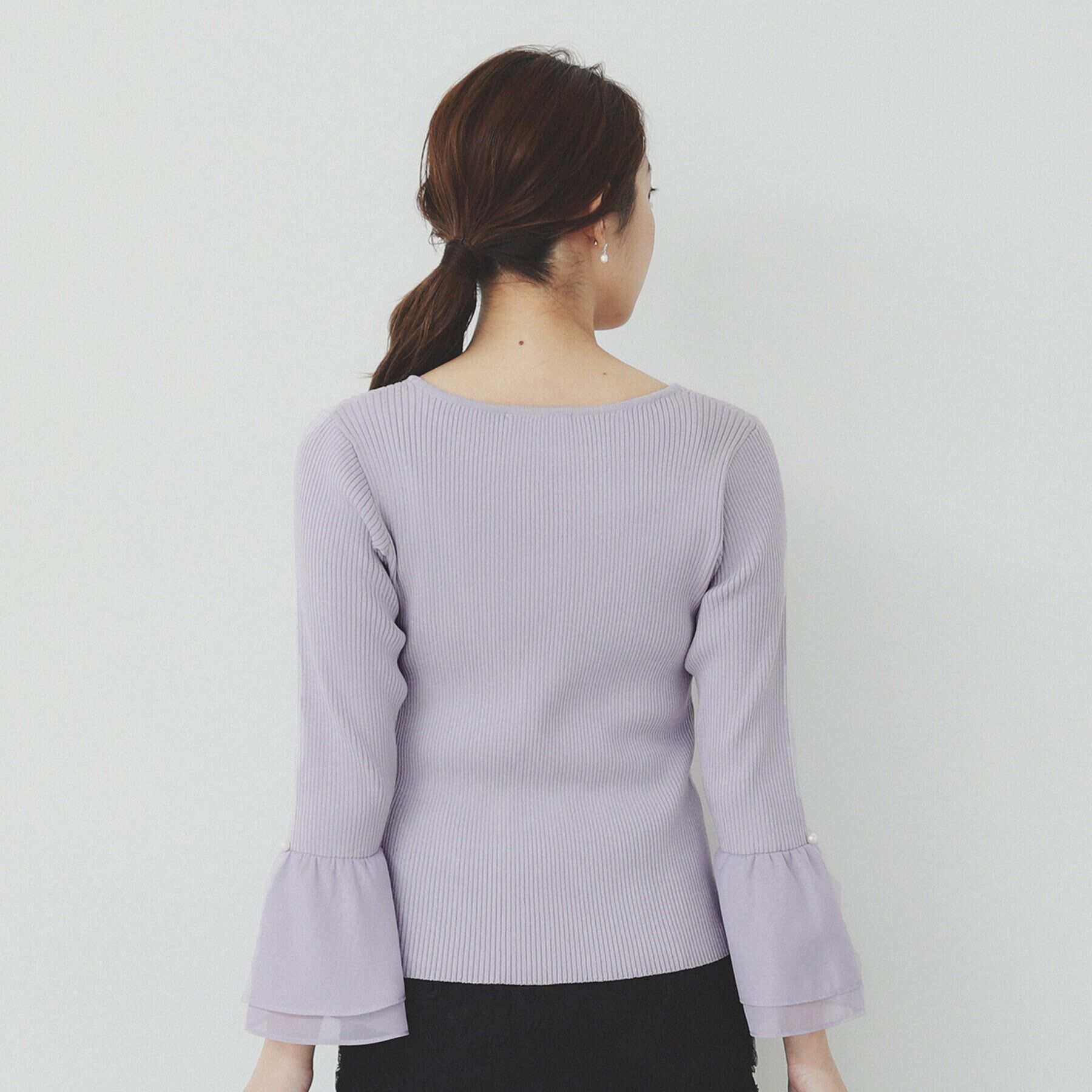 index「フレアスリーブリブニット【洗濯機洗い可】」|ニット・セーター|