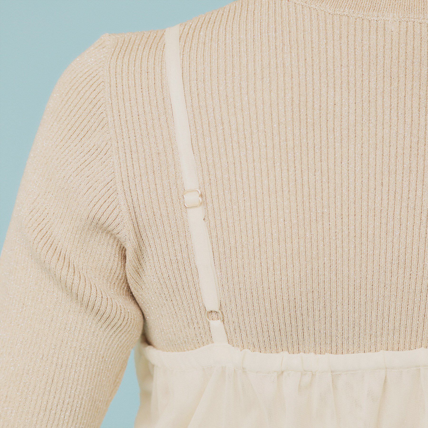 index「《ツインセット》アシメチュールキャミ&times;ラメリブニット【洗濯機洗い可】」|ニット・セーター|