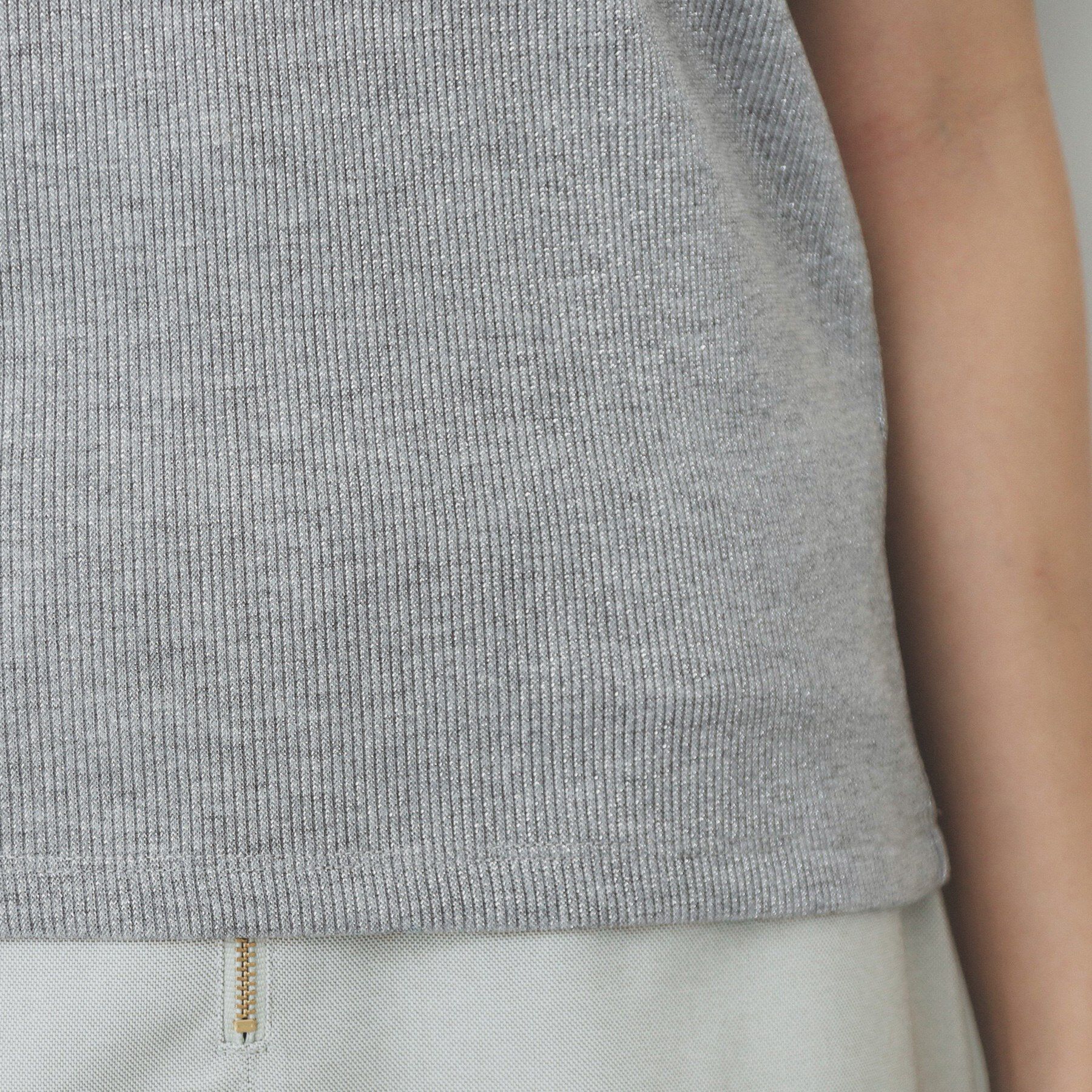 index「ラメリブクルーネックトップス【洗濯機洗い可】」|Tシャツ・カットソー|