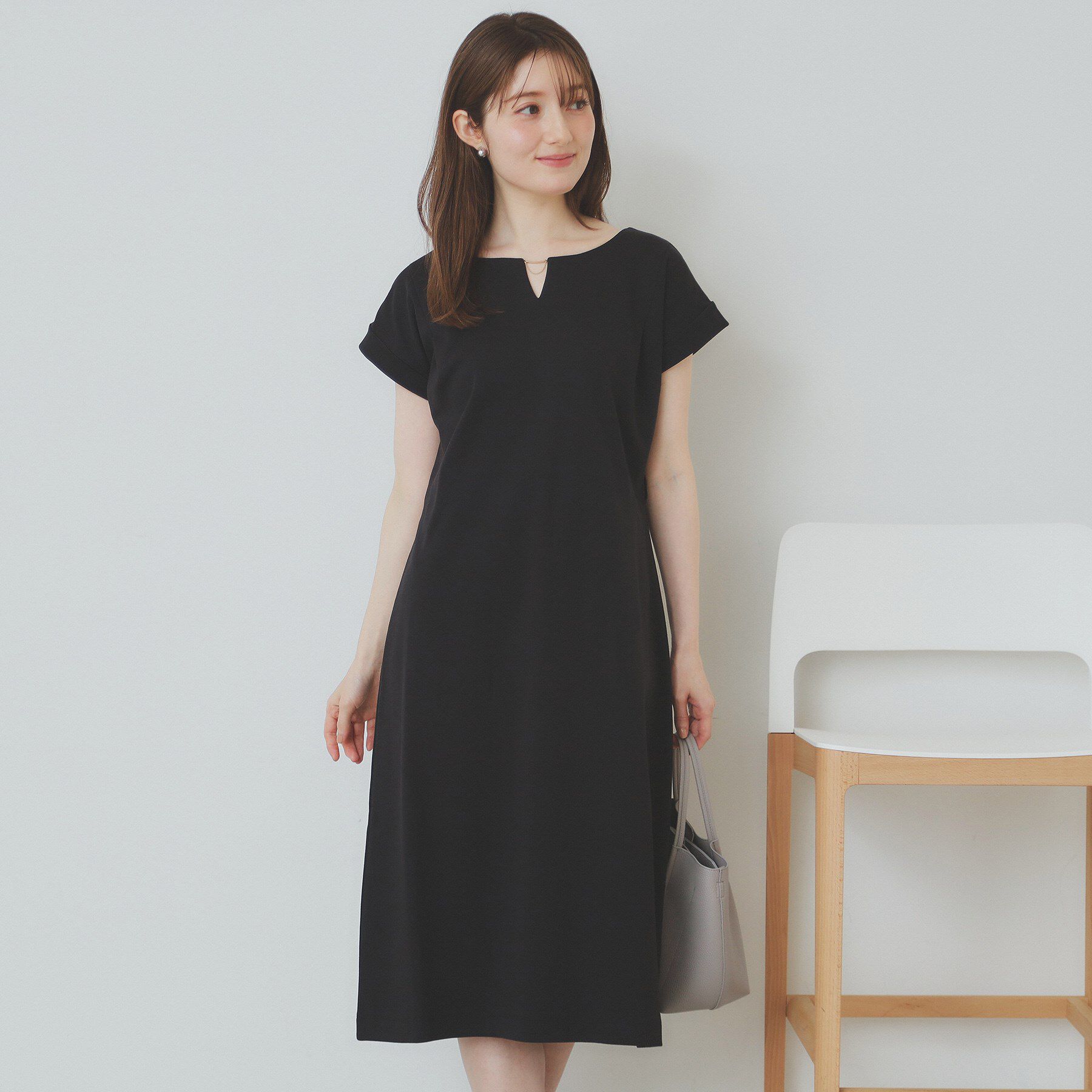 index「《5色展開/XS-3Lサイズ》Iラインシルエットワンピース【UV/接触冷感/洗濯機洗い可】」|ワンピース|