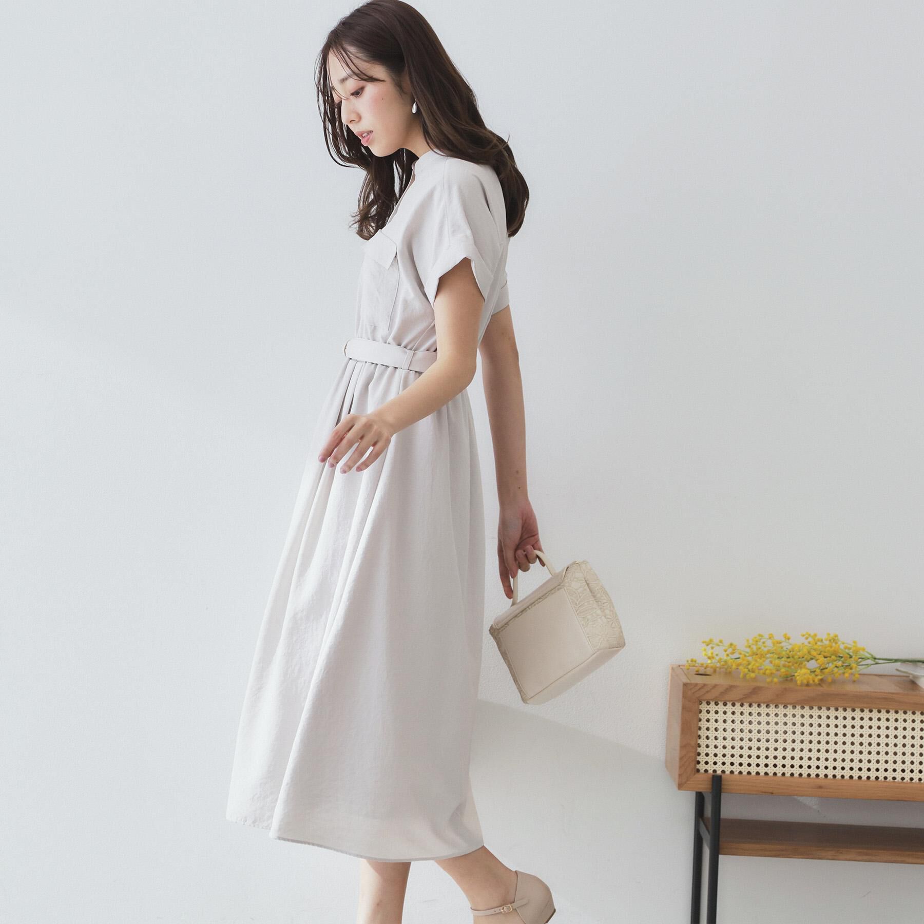 index「《7色展開/XS-LLサイズ》ダブルポケットスキッパーシャツワンピース【吸水速乾/防シワ/イージーア」|ワンピース|