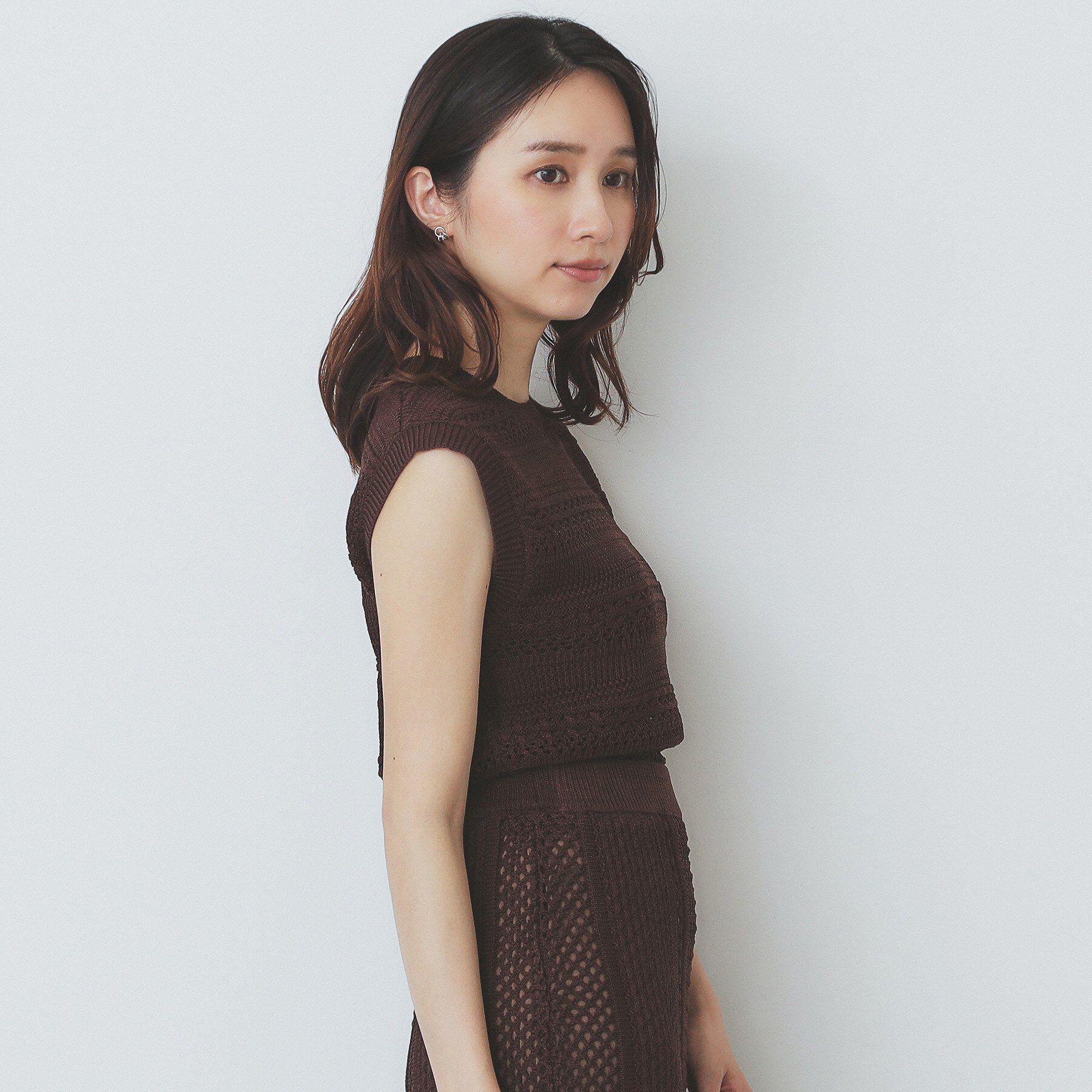 index「透かし編みノースリーブニット/セットアップ対応【洗濯機洗い可】」|ニット・セーター|