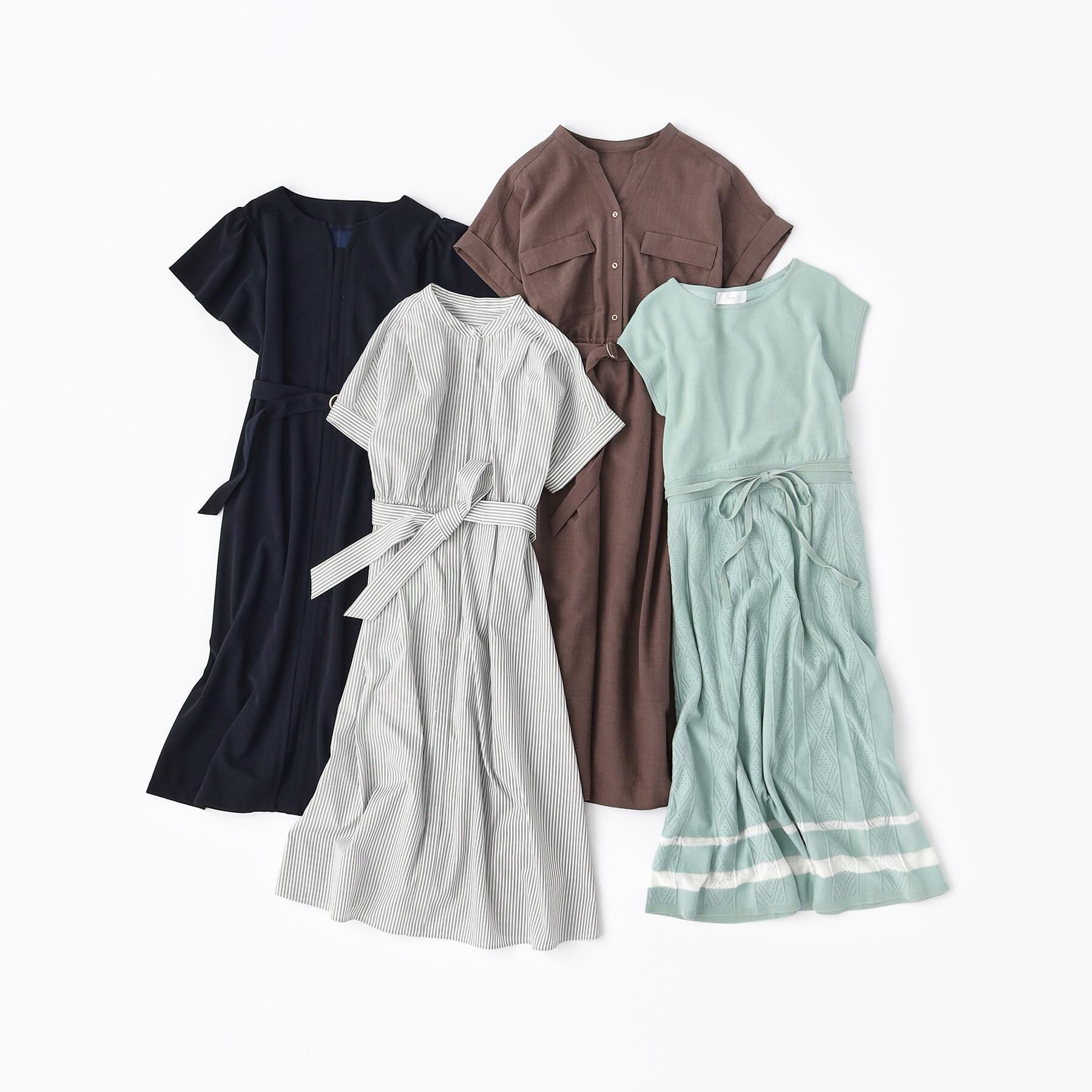index「《XS-LLサイズ》マルチストライプシャツワンピース【洗濯機洗い可/イージーアイロン/防シワ】」|ワンピース|