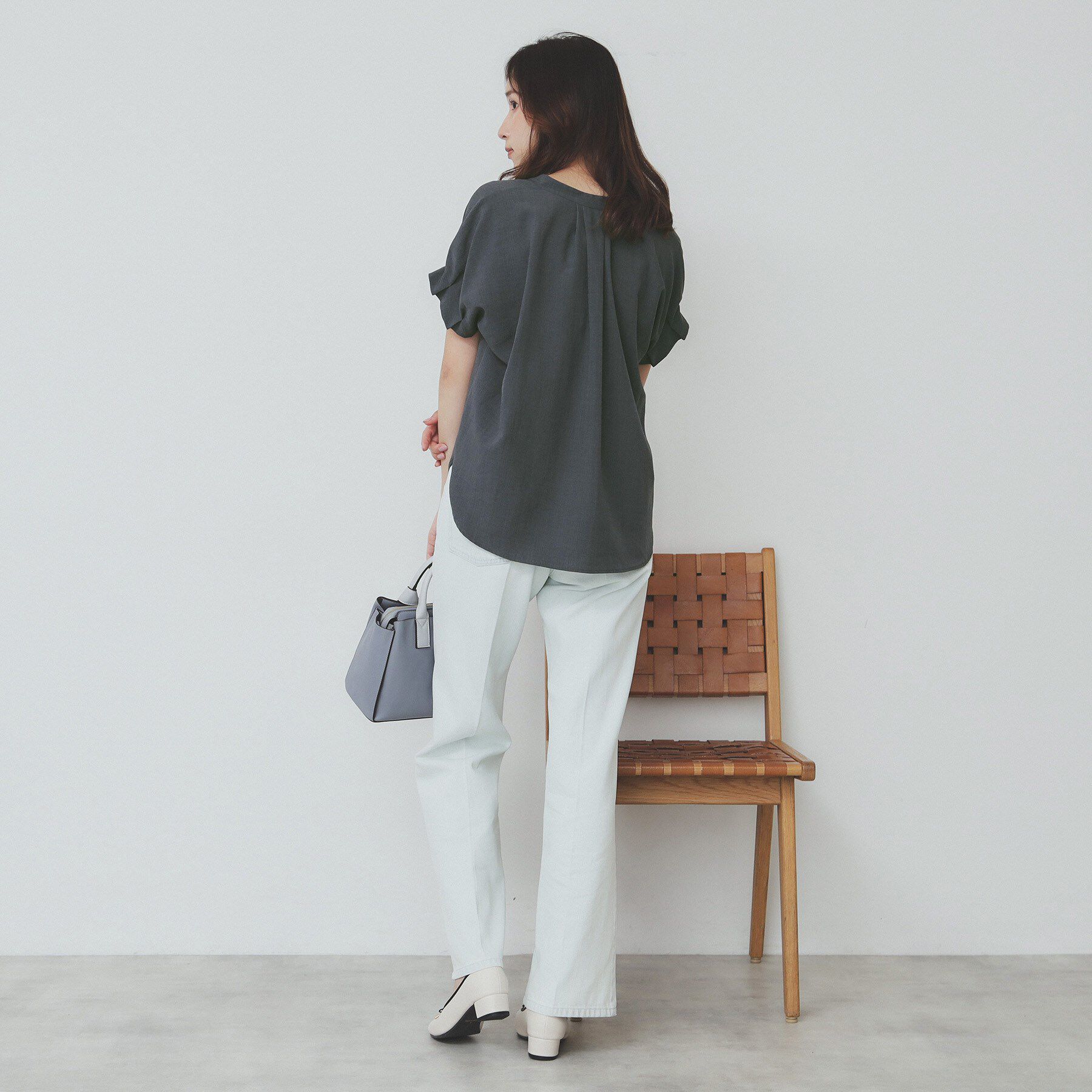 index「《7色展開/XS-LLサイズ》タックスリーブスキッパーブラウス【洗濯機洗い可/吸水速乾/抗ピル/防シ」|シャツ・ブラウス|