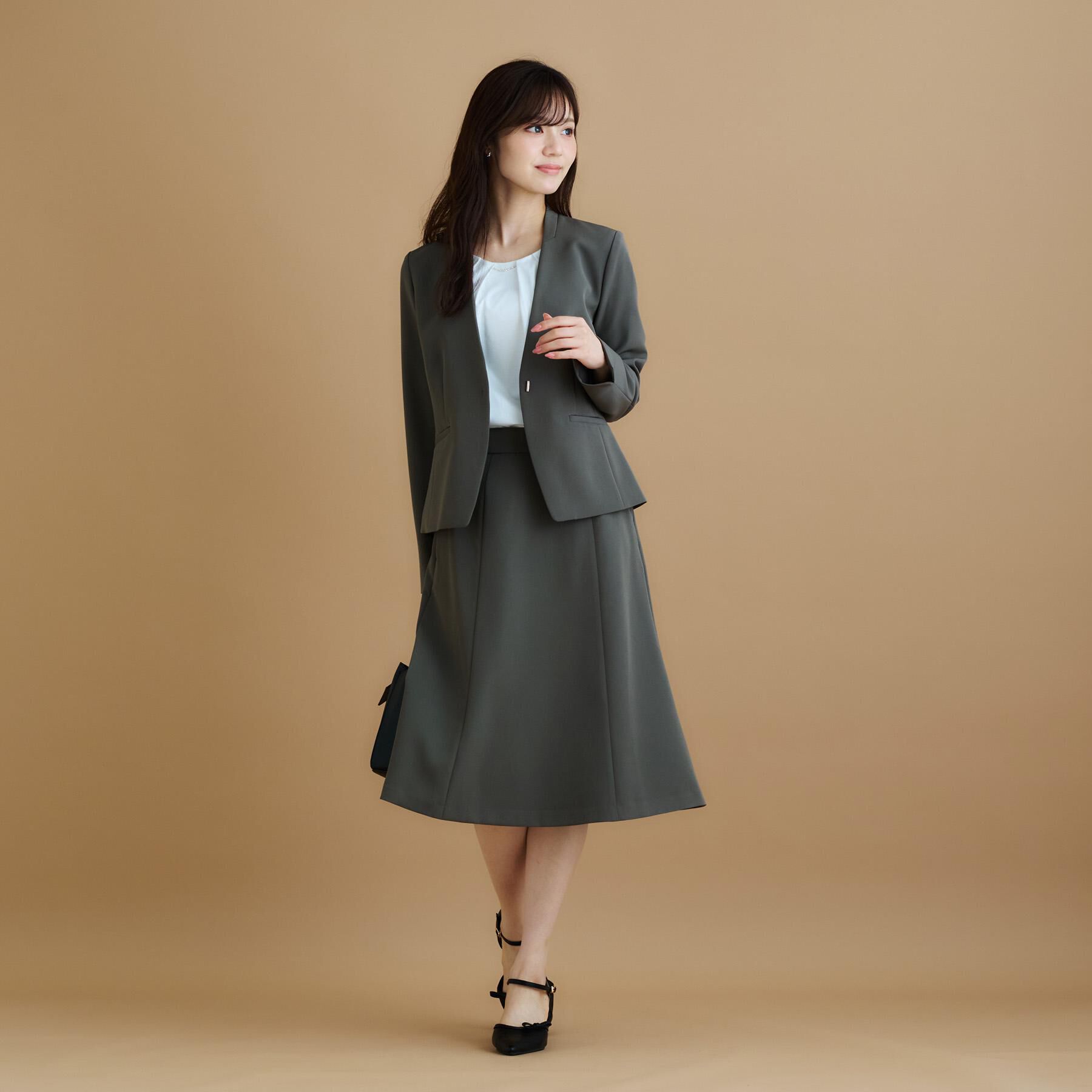 index「ストレッチノーカラージャケット/セットアップ対応【洗濯機洗い可/イージーアイロン/防シワ】」|ノーカラージャケット|