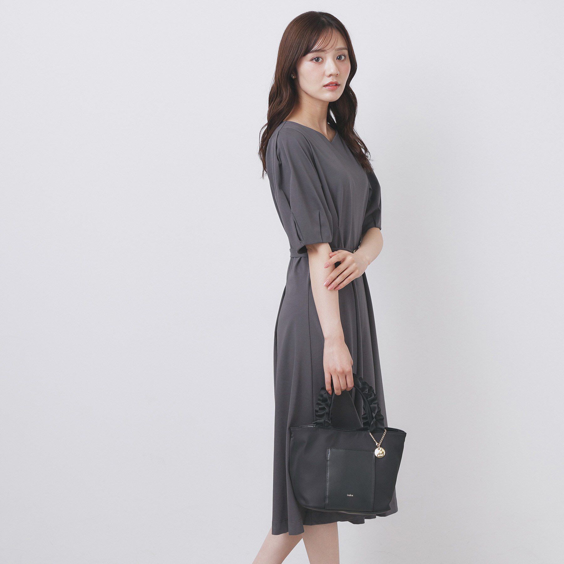 index「ハートネックパフワンピース【洗濯機洗い可/UVケア/接触冷感】」|ワンピース|