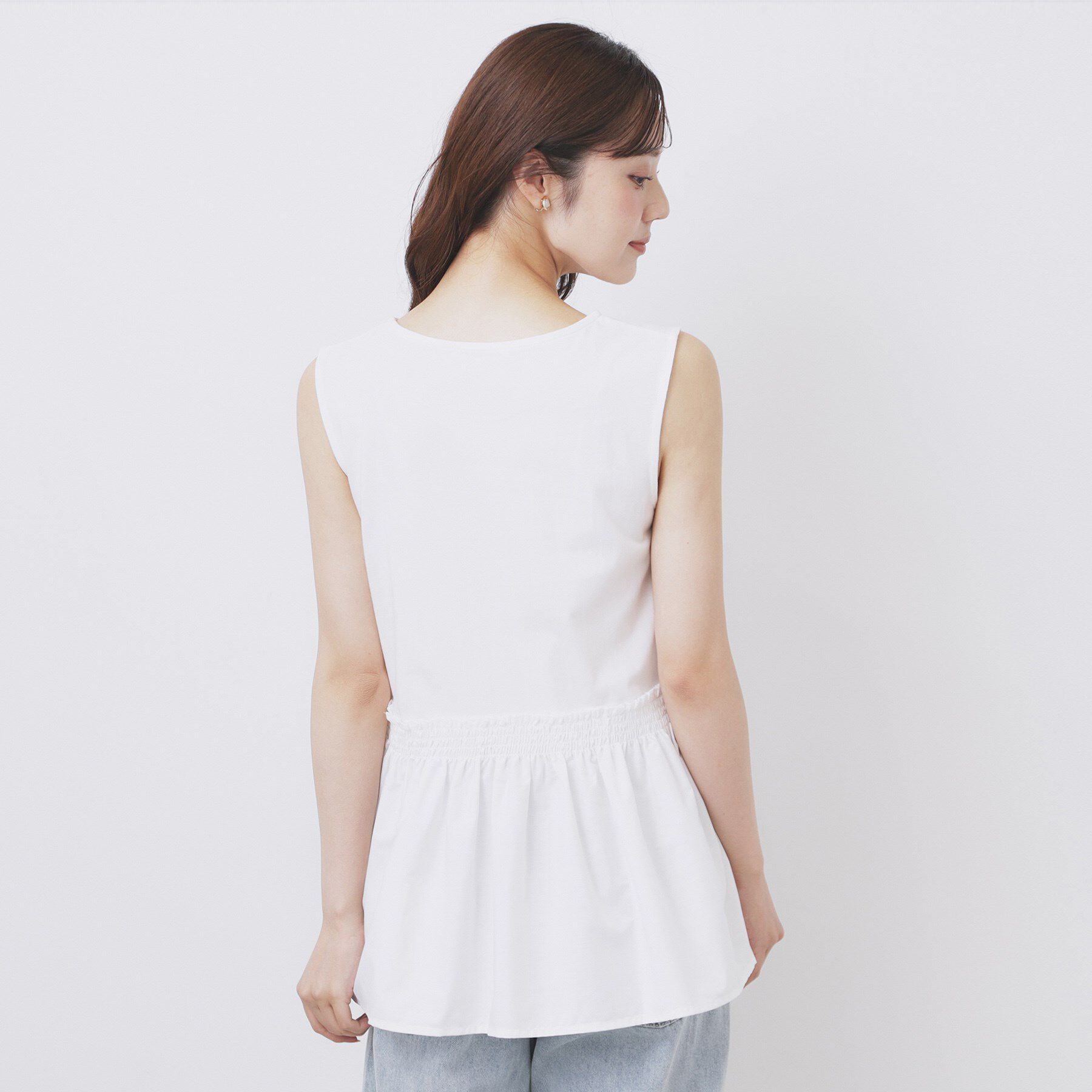 index「ノースリペプラムドッキングトップス【洗濯機洗い可/接触冷感】」|Tシャツ・カットソー|