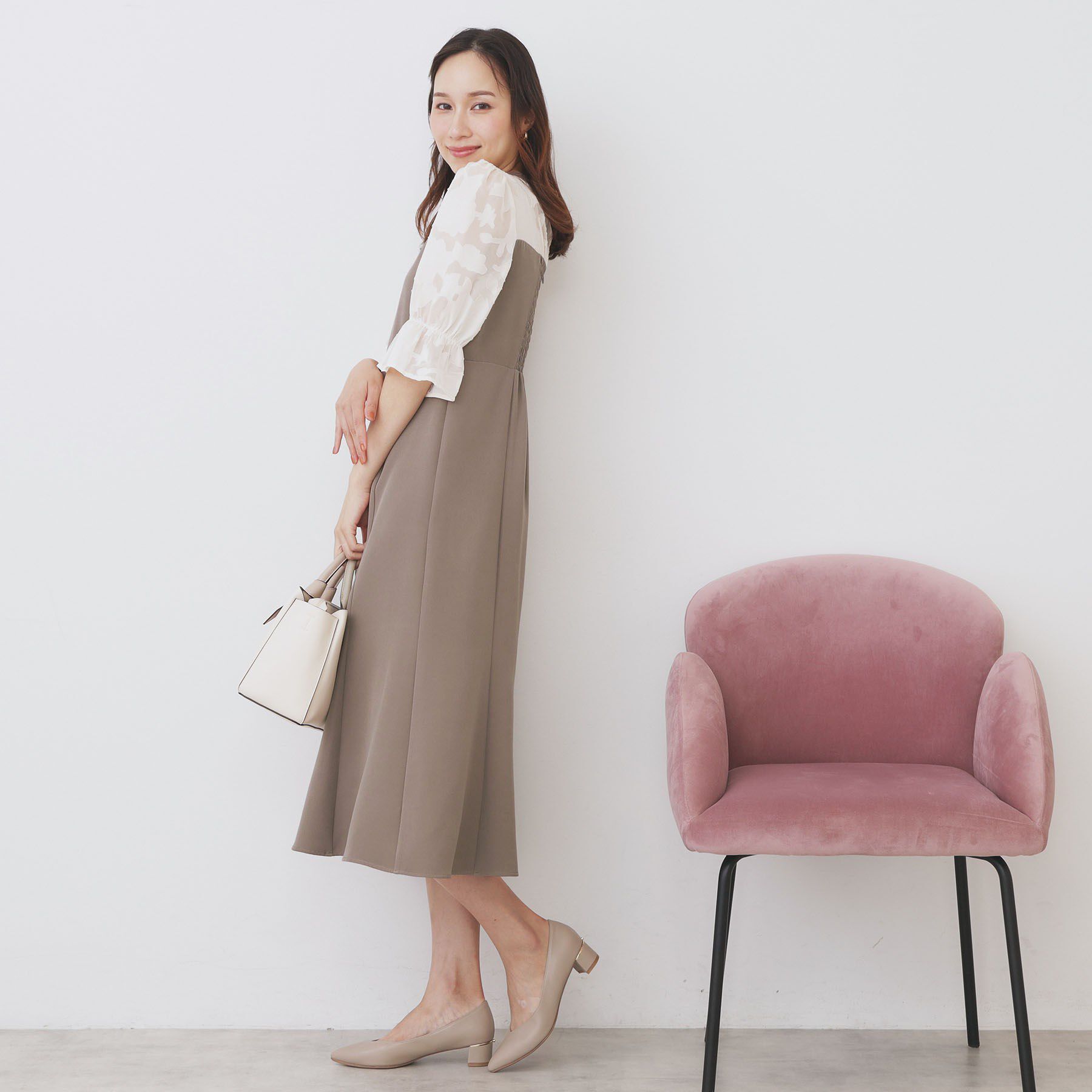 index「ドッキングマーメイドフレアワンピース【洗濯機OK/イージーアイロン/防シワ】」|ワンピース|