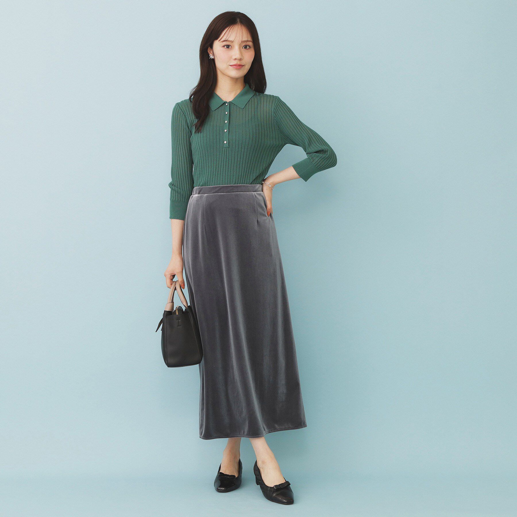 index「シアーリブ衿付きニット【洗濯機洗い可/抗ピル】」|ニット・セーター|