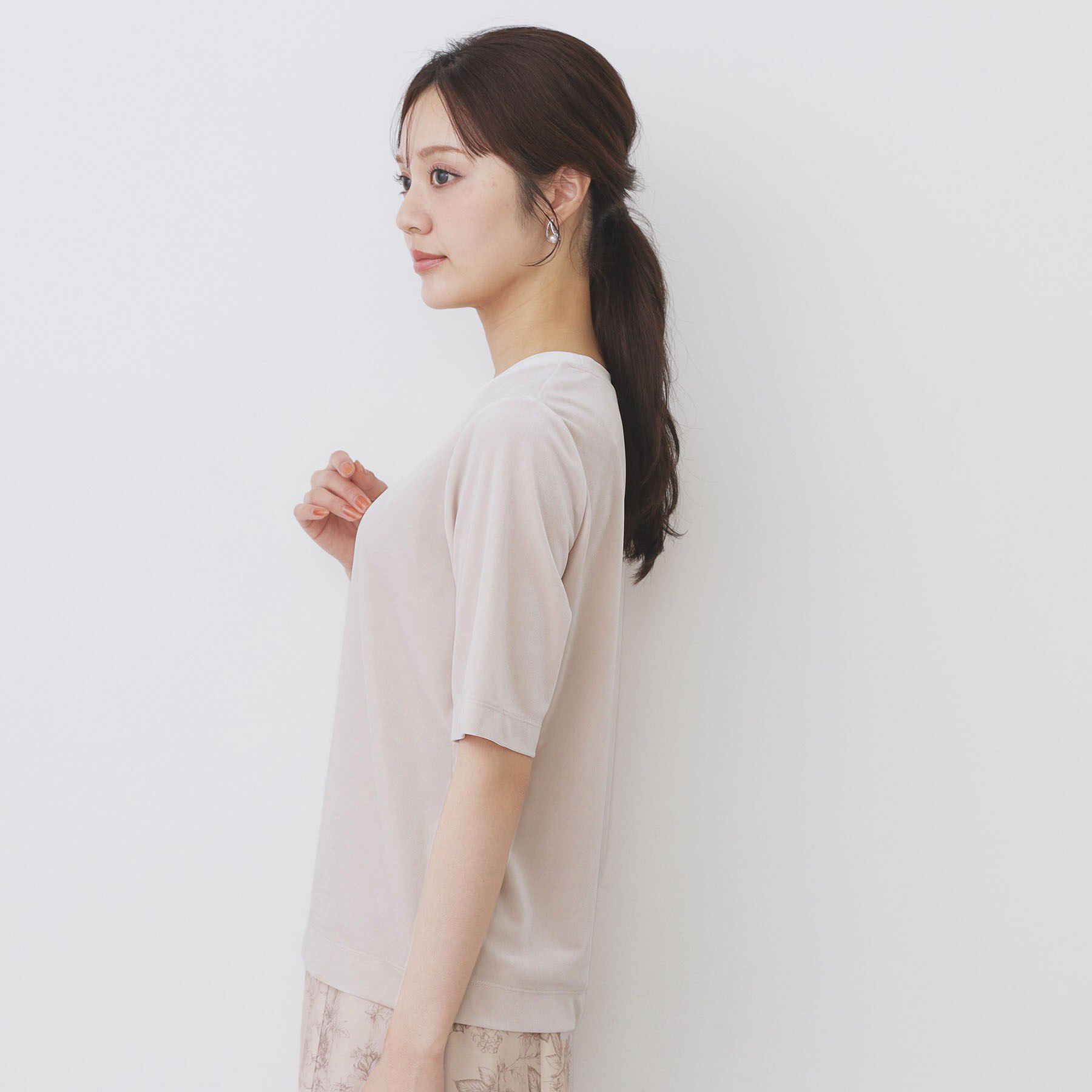 index「《andGIRL掲載》ベロアボクシーTシャツ【洗濯機洗い可】」|Tシャツ・カットソー|