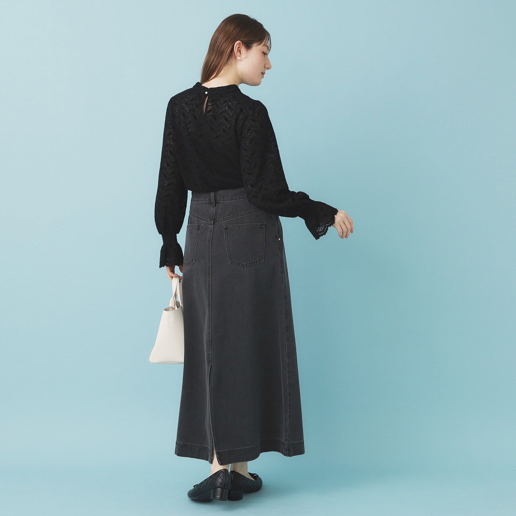 index「フェザーレースハイネックキャンディトップス【洗濯機OK】」|Tシャツ・カットソー|