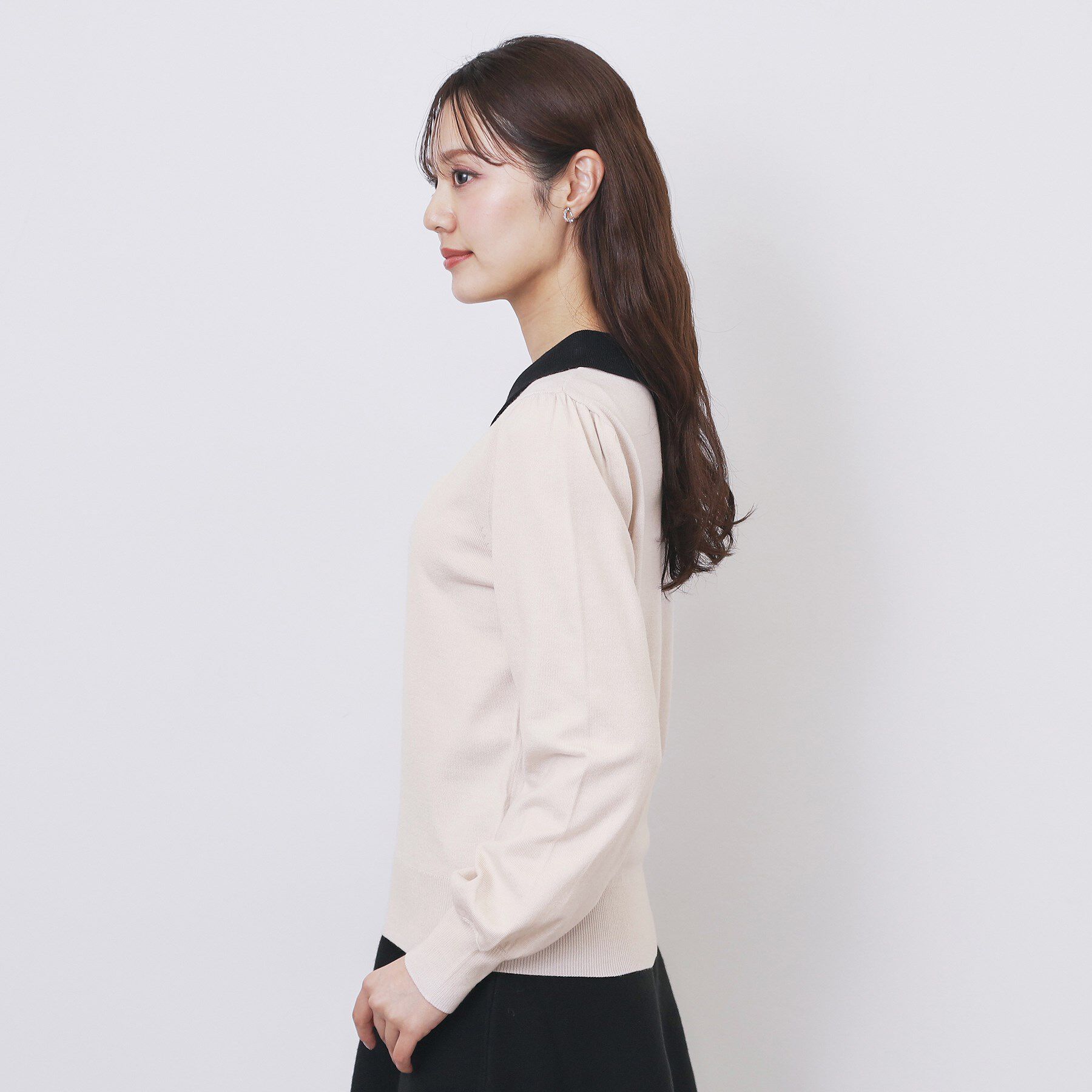 index「バイカラー衿付きニット【洗濯機OK】」|ニット・セーター|