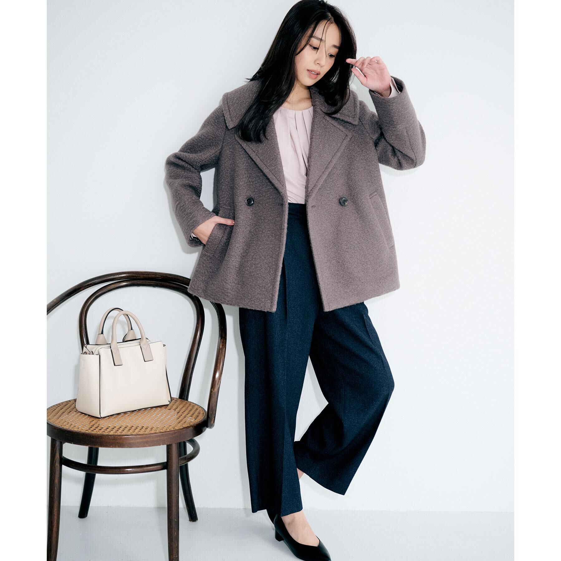 index「クルーネックタックブラウス【洗濯機OK/防シワ/イージーアイロン】」|シャツ・ブラウス|