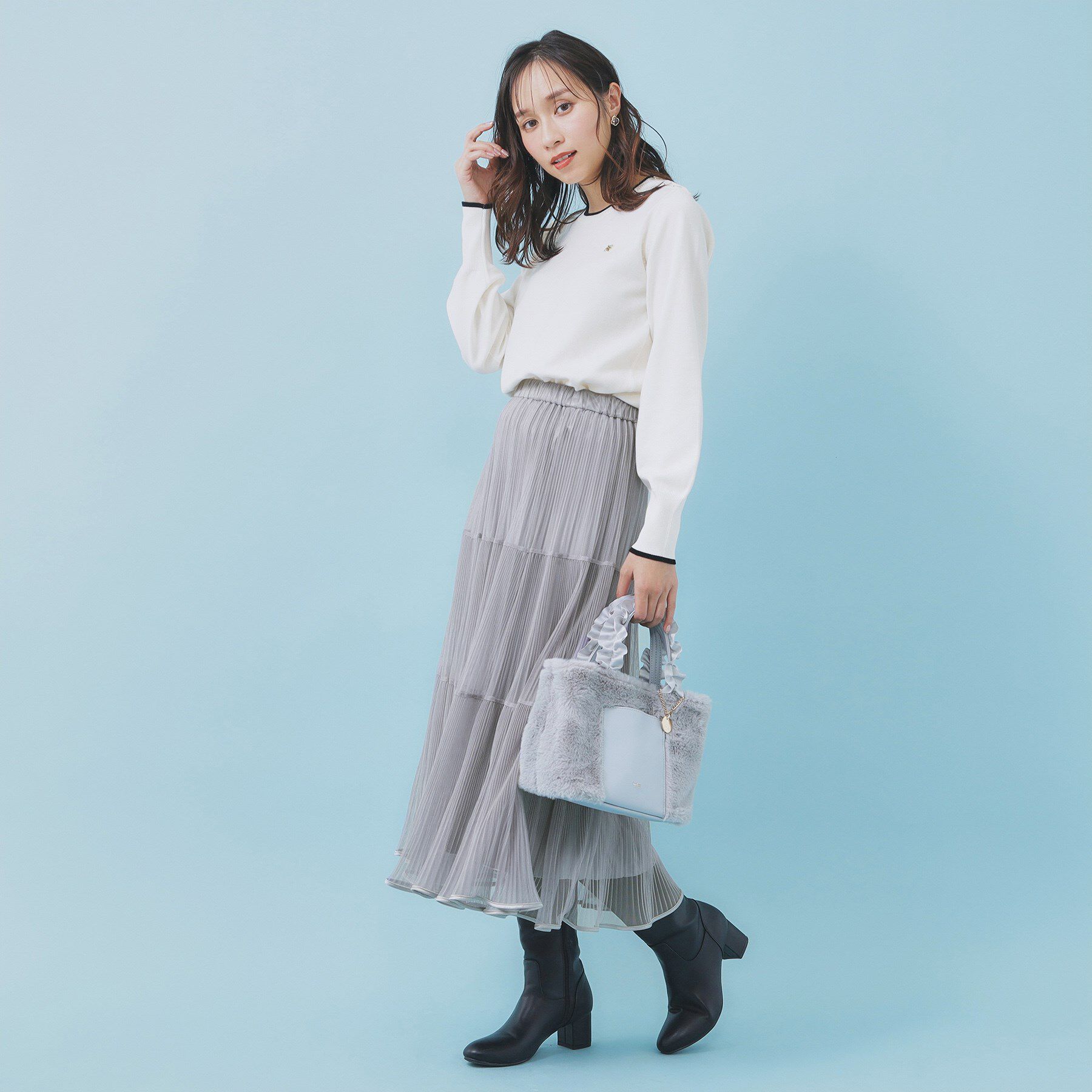 index「リバーシブルチュールティアードフレアスカート【洗濯機OK】」|スカート|