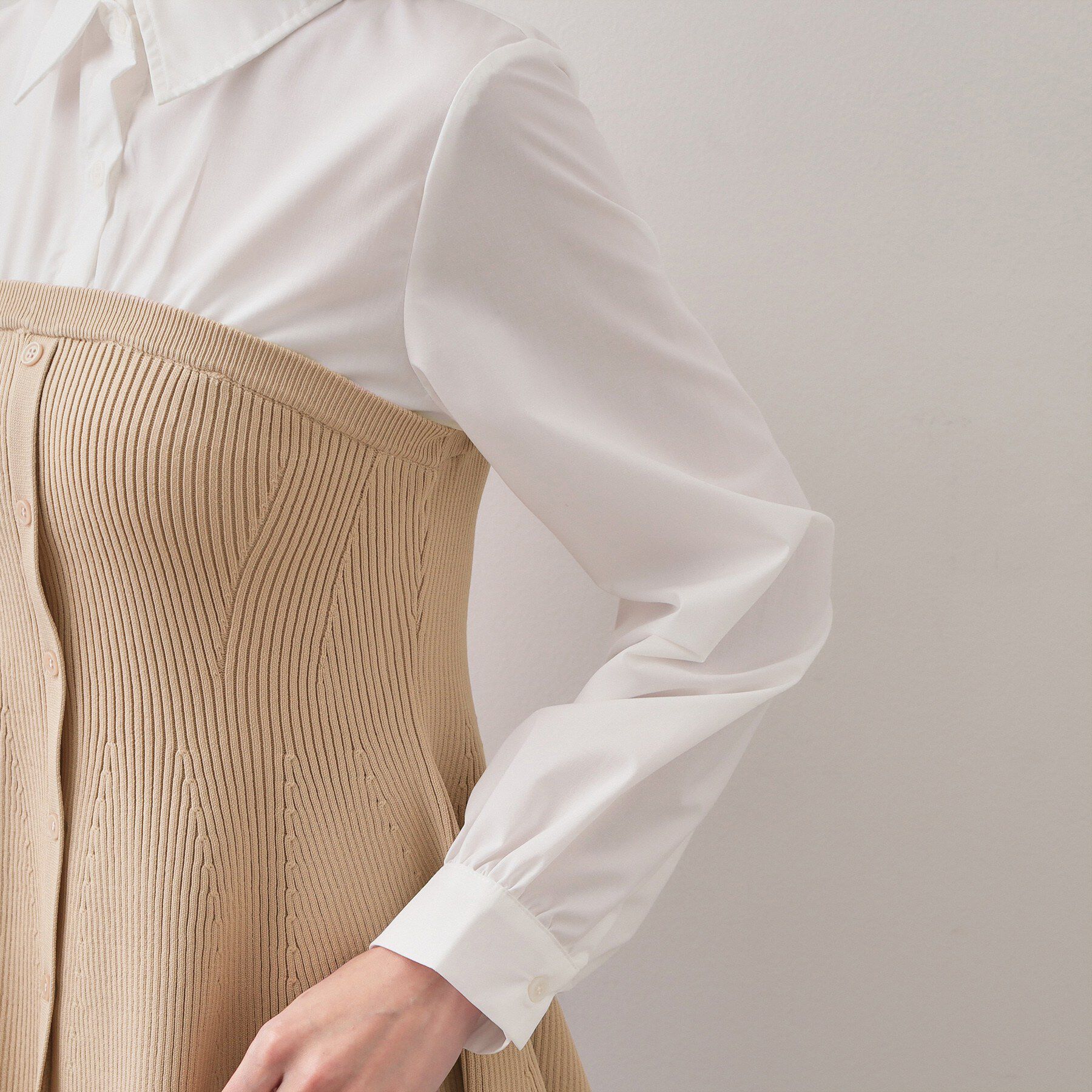 index「シャツドッキングペプラムニット【洗濯機OK】」|ニット・セーター|