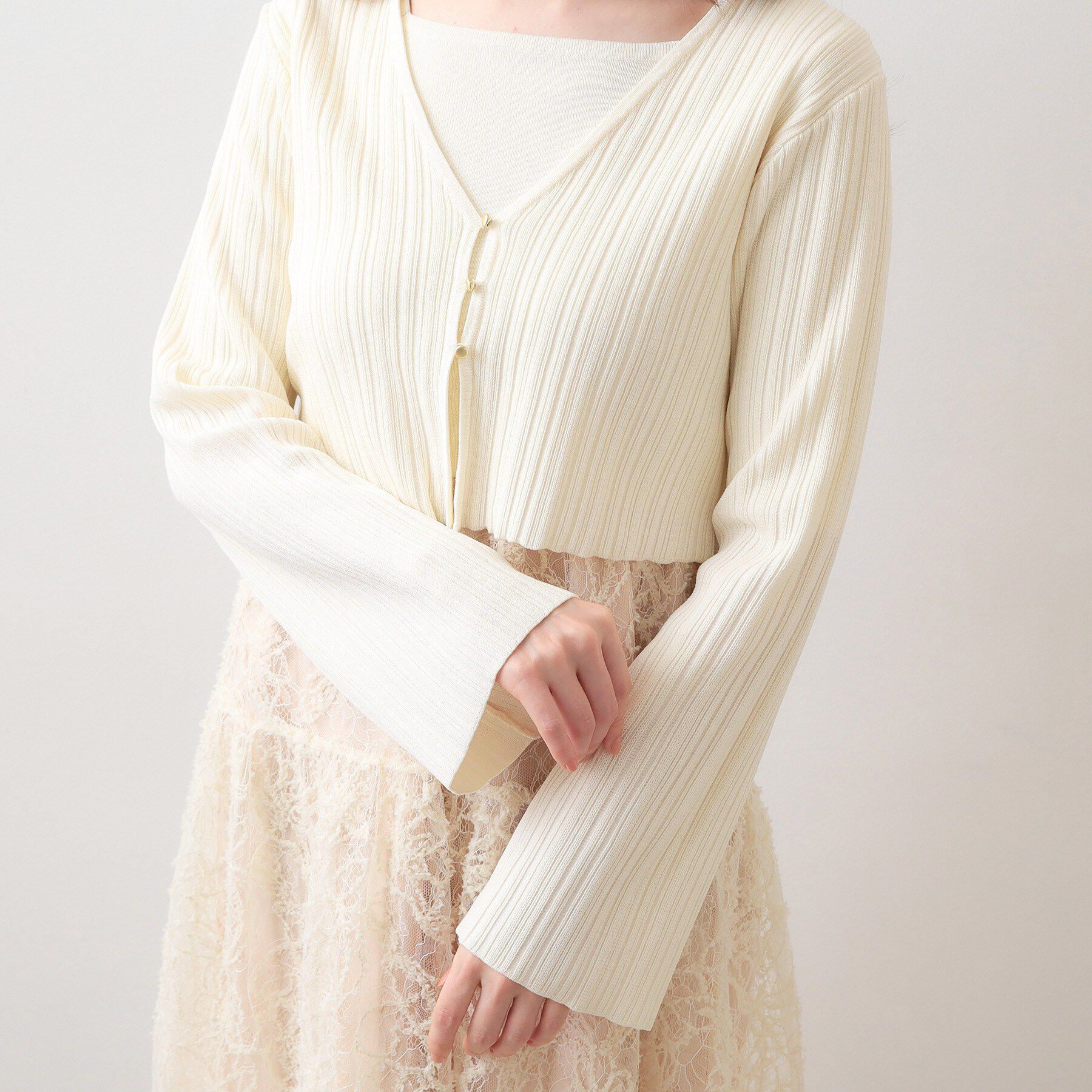 index「《ツインセット》カーディガン&times;ニットドッキングワンピース【洗濯機OK】」|スーツ|