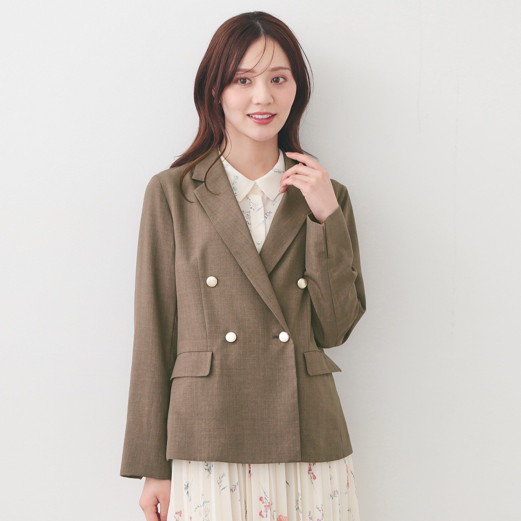 index「多機能ダブルブレストテーラードジャケット【洗濯機OK/接触冷感/吸水速乾/イージーアイロン/防シワ】」|テーラードジャケット|