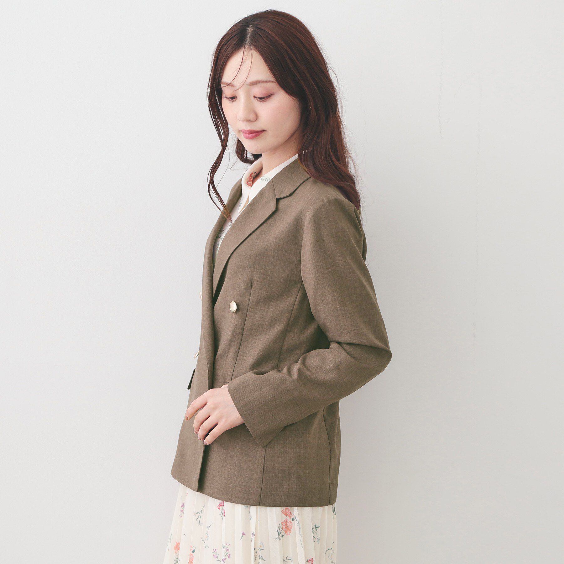 index「多機能ダブルブレストテーラードジャケット【洗濯機OK/接触冷感/吸水速乾/イージーアイロン/防シワ】」|テーラードジャケット|