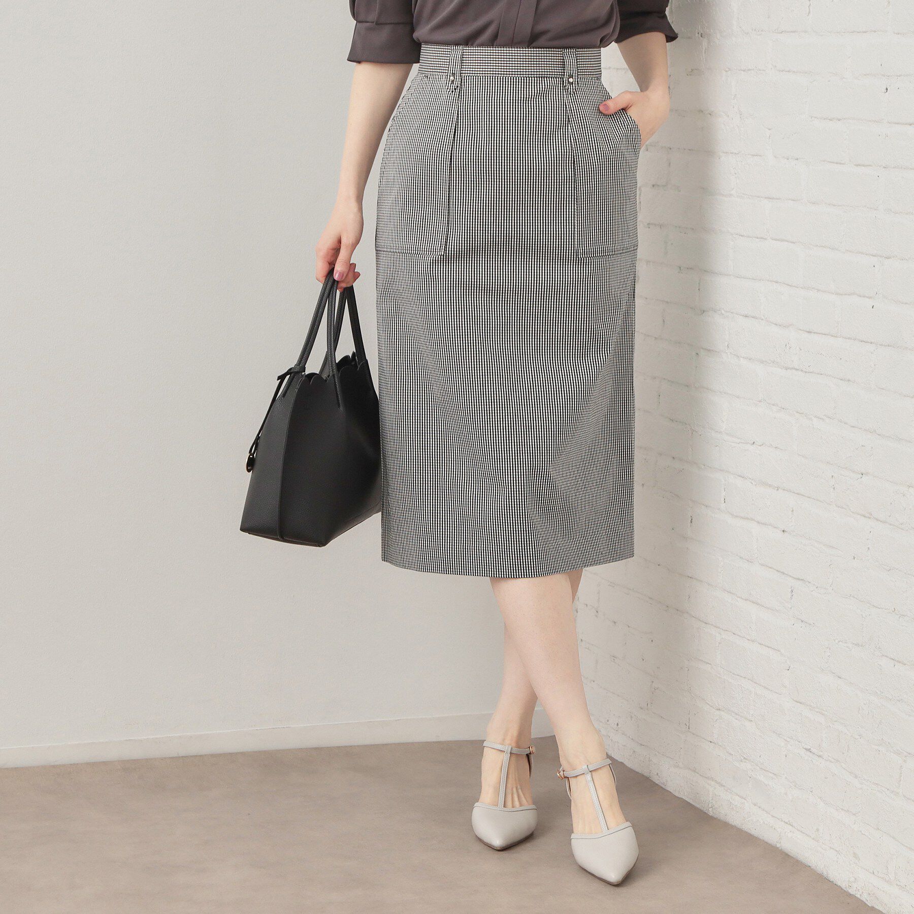 index「ハイストレッチタイトスカート【洗濯機OK】」|スカート|ブラック(219)