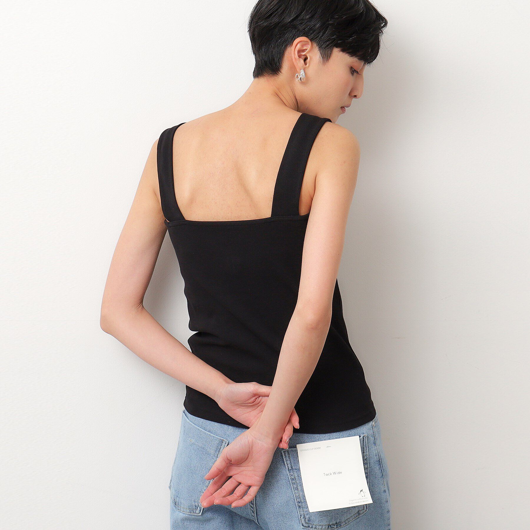 OPAQUE.CLIP「ワイドストラップリブキャミソール【ストレッチ/洗濯機洗い可】」|キャミソール|
